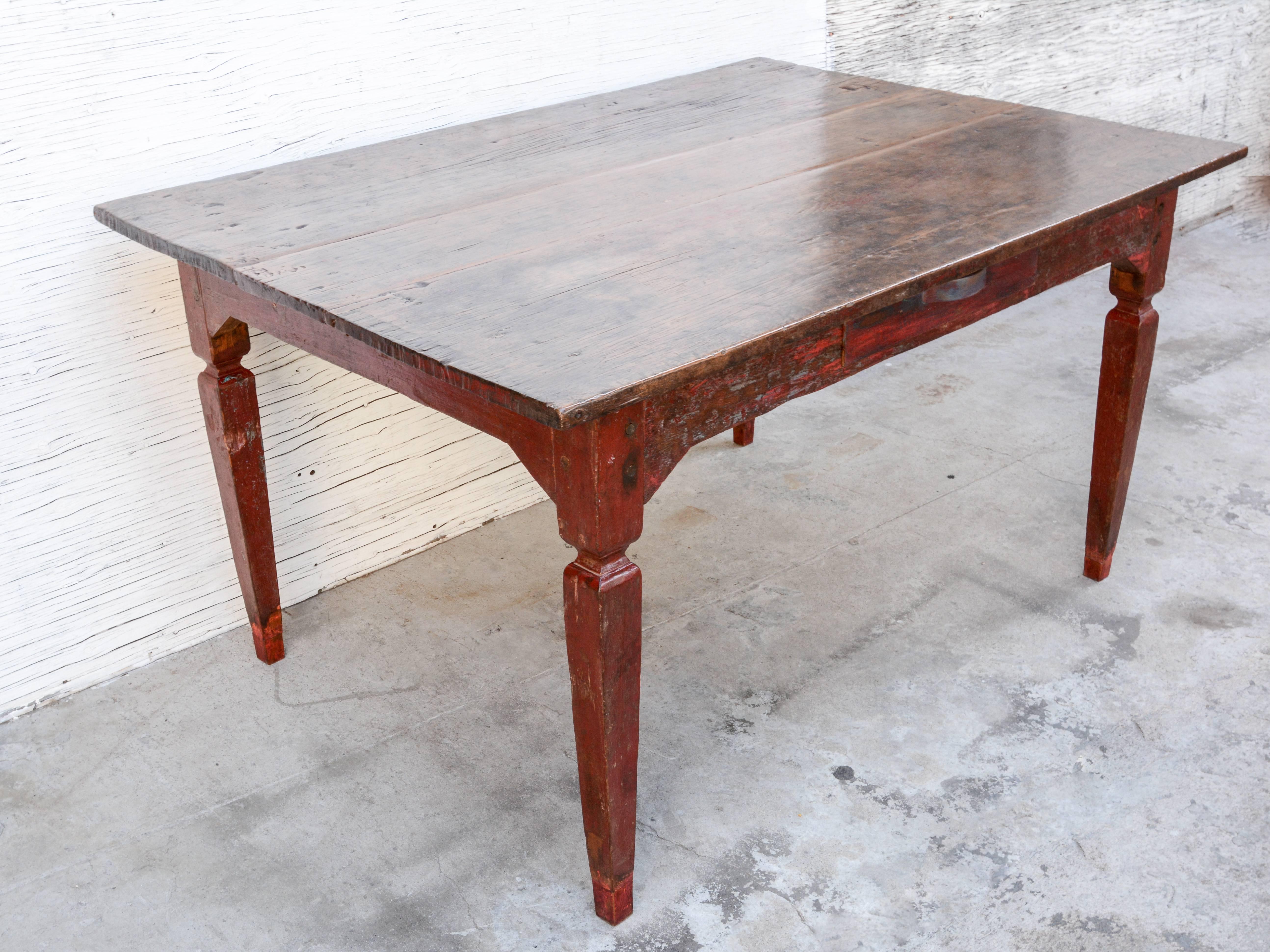 Vintage Teak Dining or Kitchen Table, Java, Early to Mid-20th Century 4