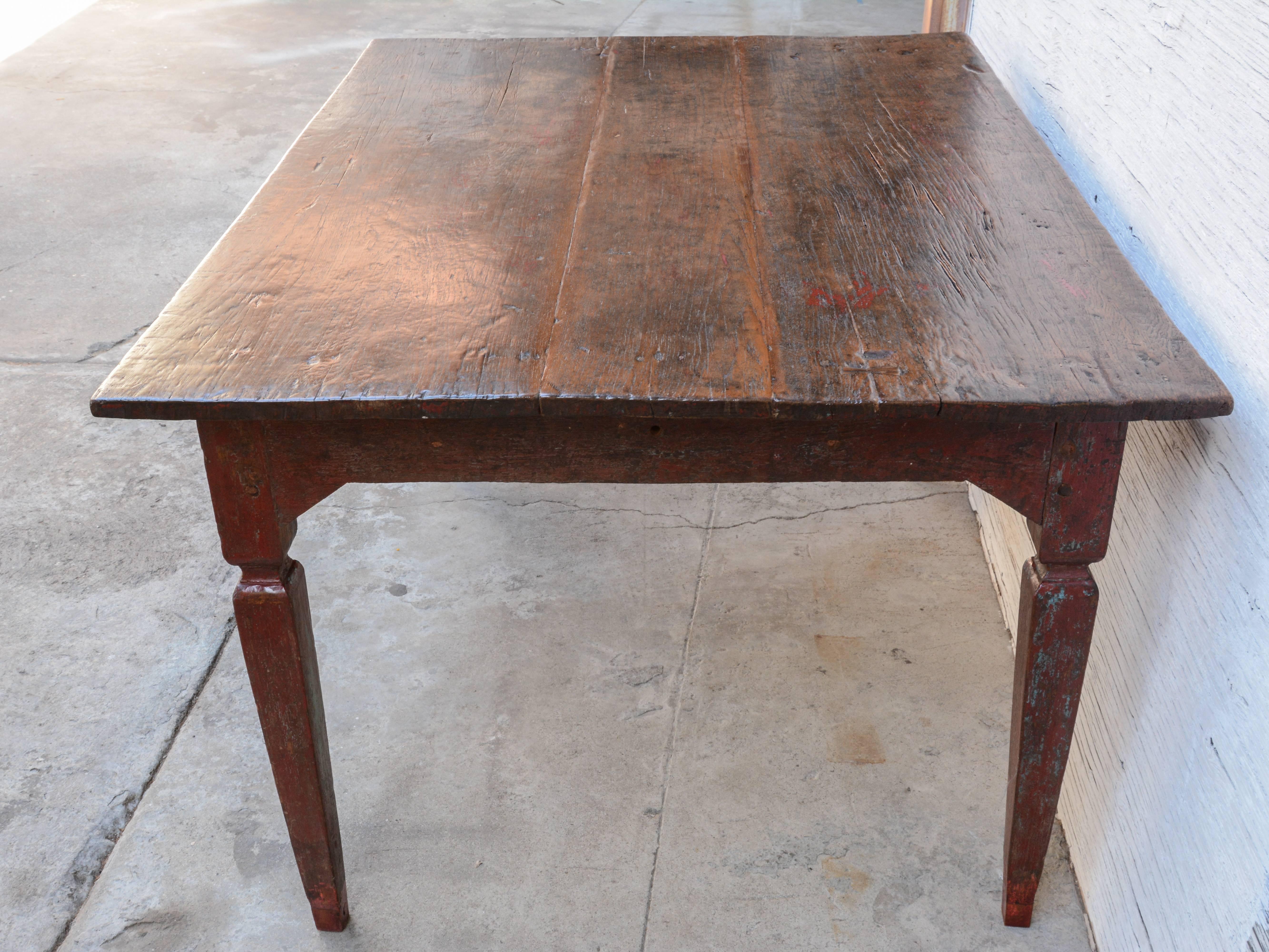 Vintage Teak Dining or Kitchen Table, Java, Early to Mid-20th Century 5