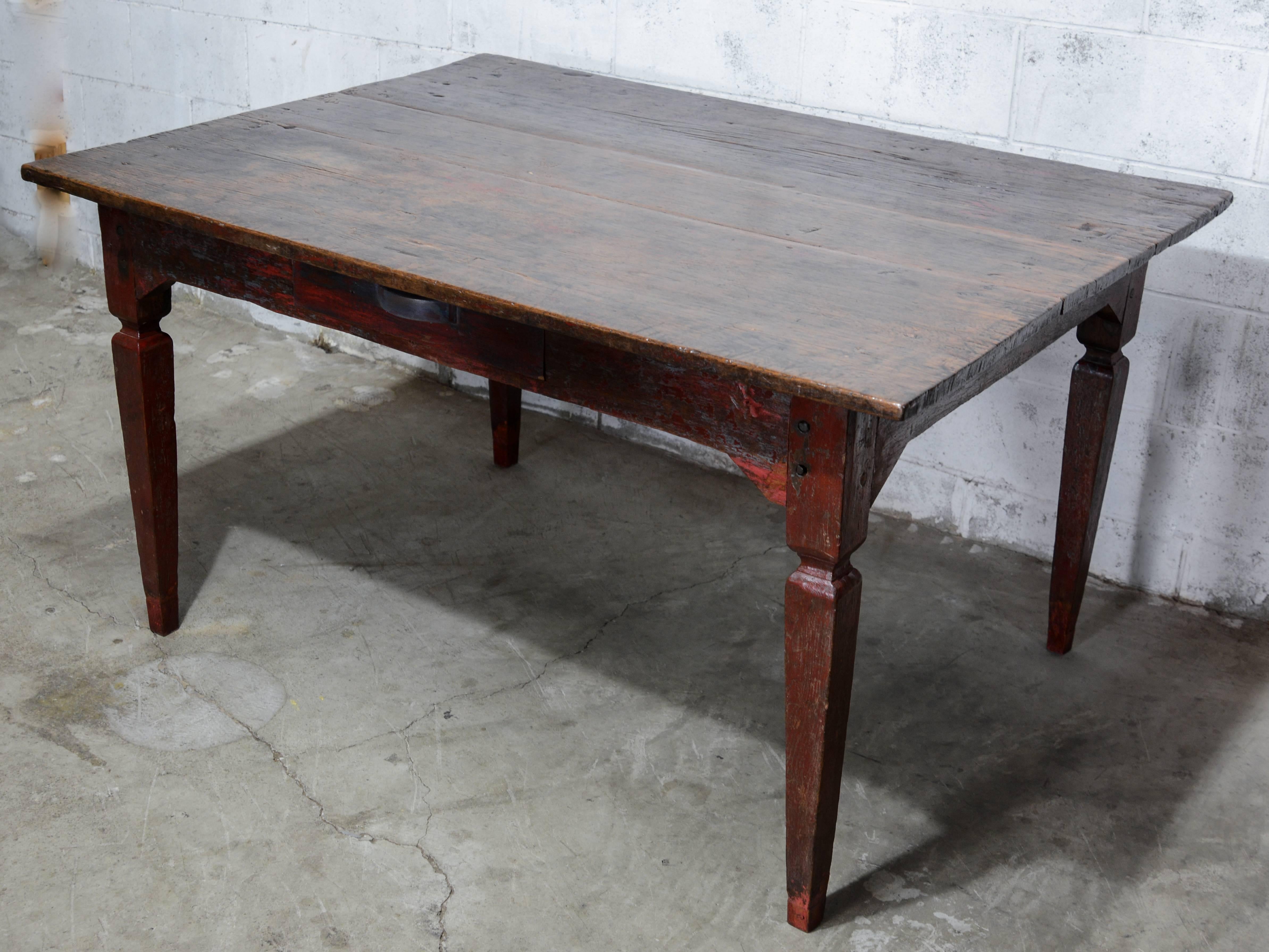 Vintage Teak Dining or Kitchen Table, Java, Early to Mid-20th Century 2