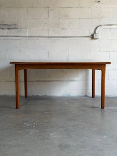 Vintage Teak Dining Table Draw Leaf Expandable Wooden Desk Sweden MCM 1960s