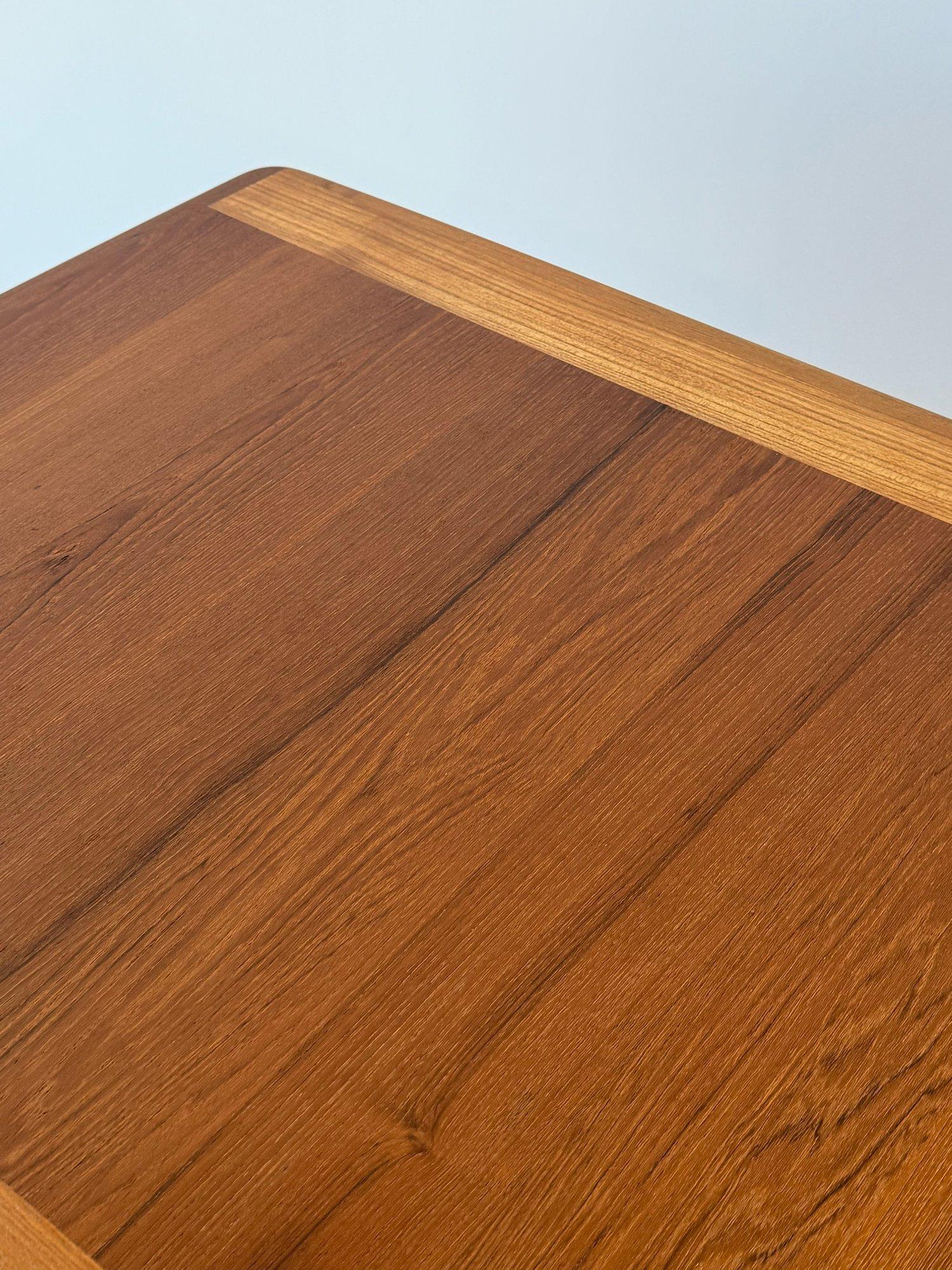 Vintage Teak Dining Table with Banded Edges 5