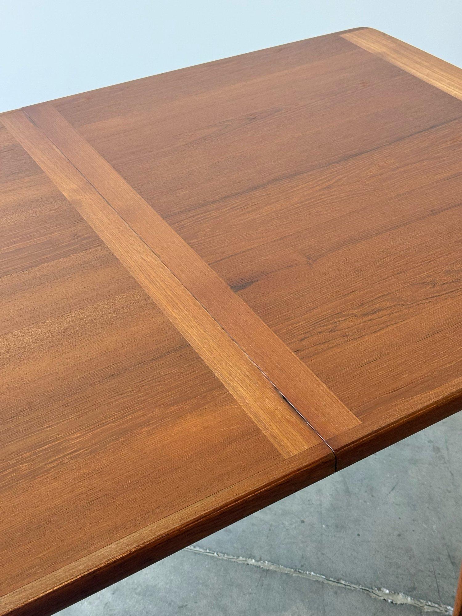 Vintage Teak Dining Table with Banded Edges 6