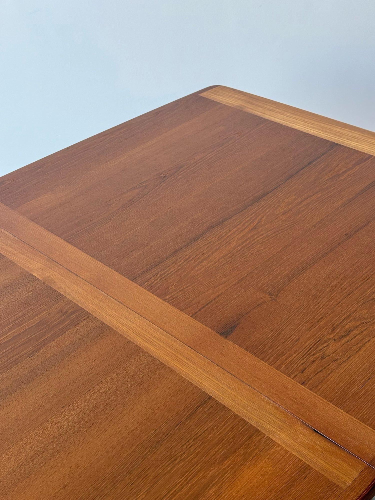 Vintage Teak Dining Table with Banded Edges 8