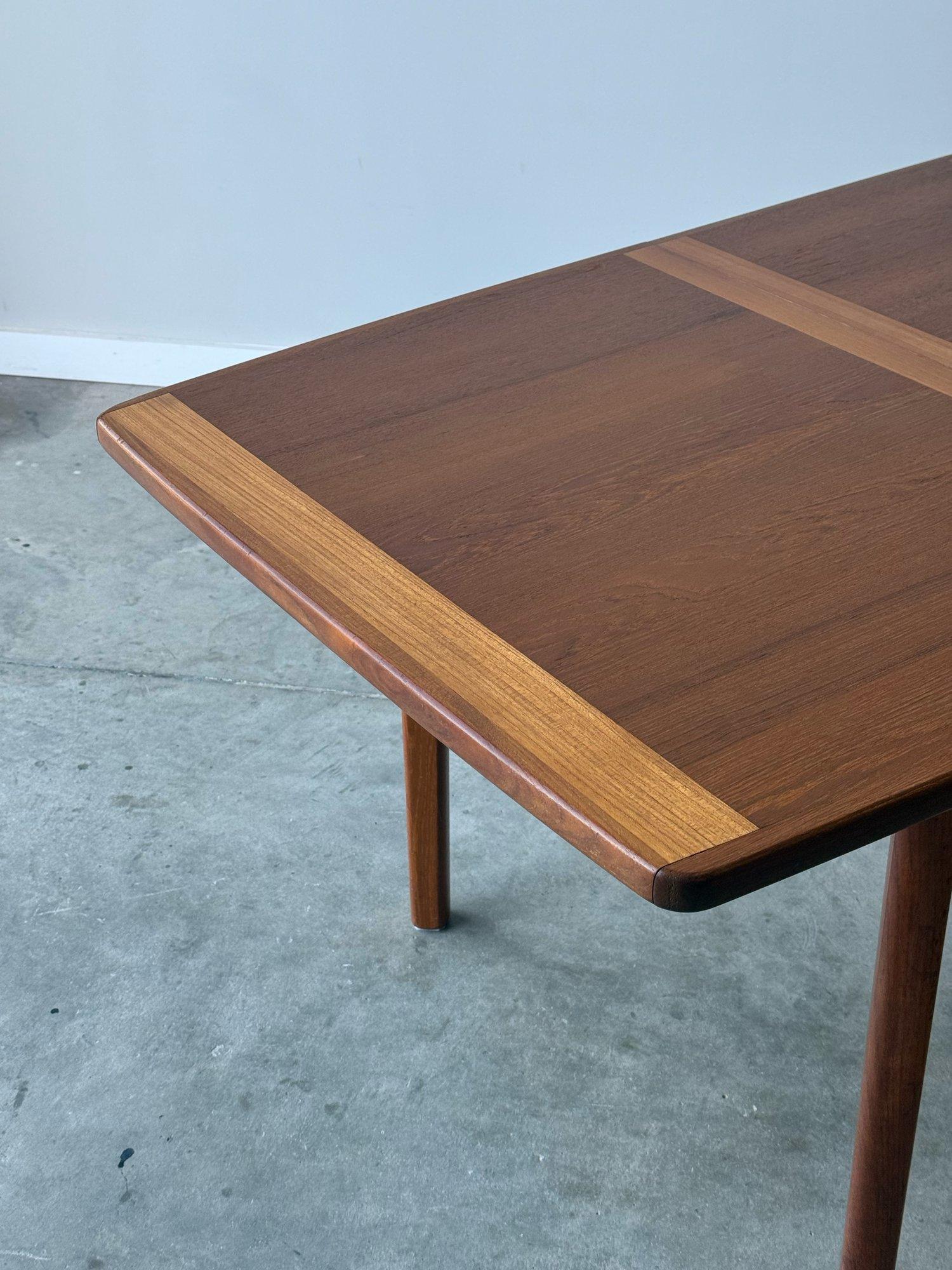 Vintage Teak Dining Table with Banded Edges 9