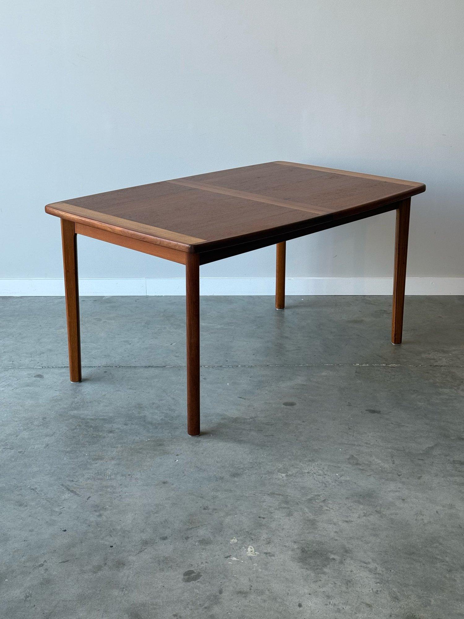 Danish Vintage Teak Dining Table with Banded Edges