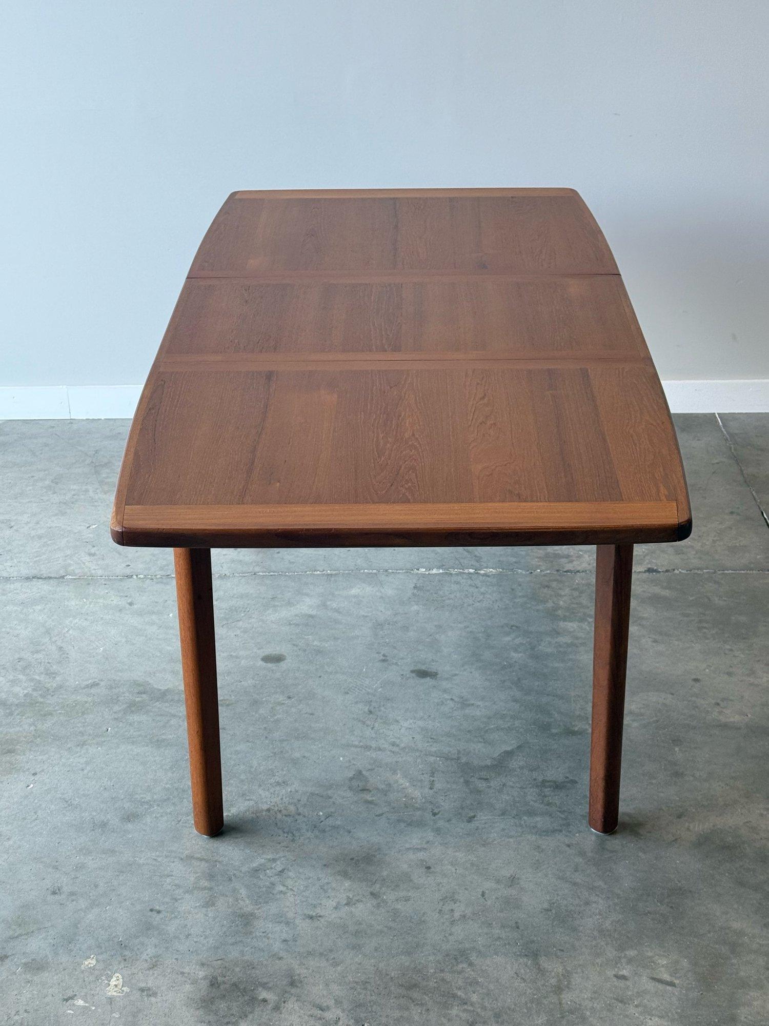 Vintage Teak Dining Table with Banded Edges In Good Condition In Raleigh, NC