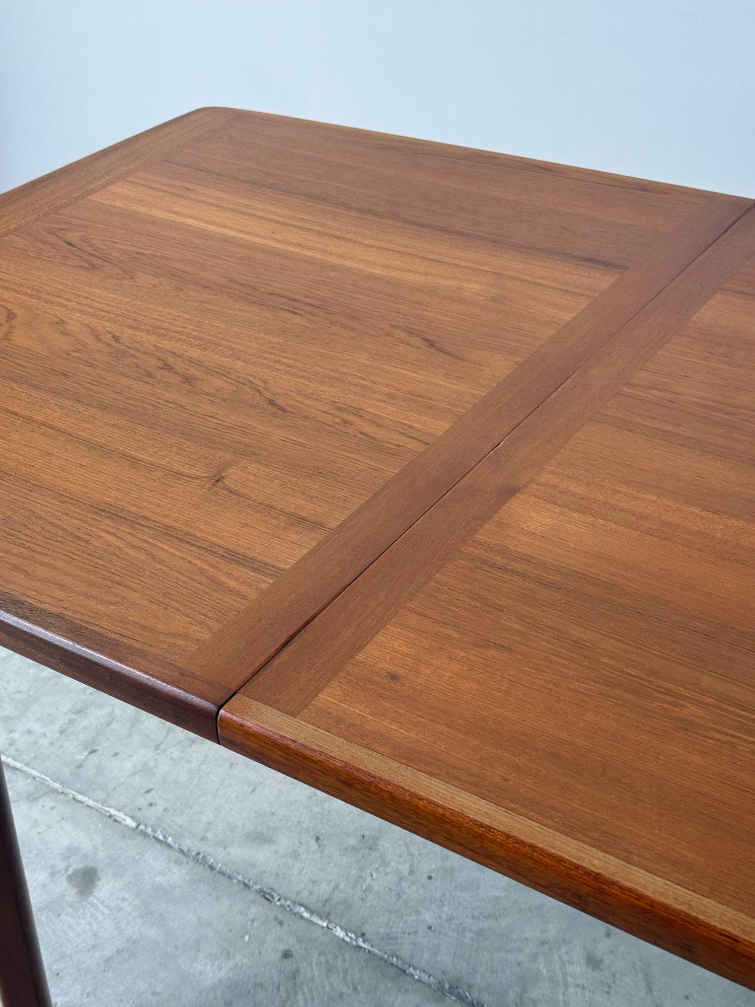 Vintage Teak Dining Table with Banded Edges 1