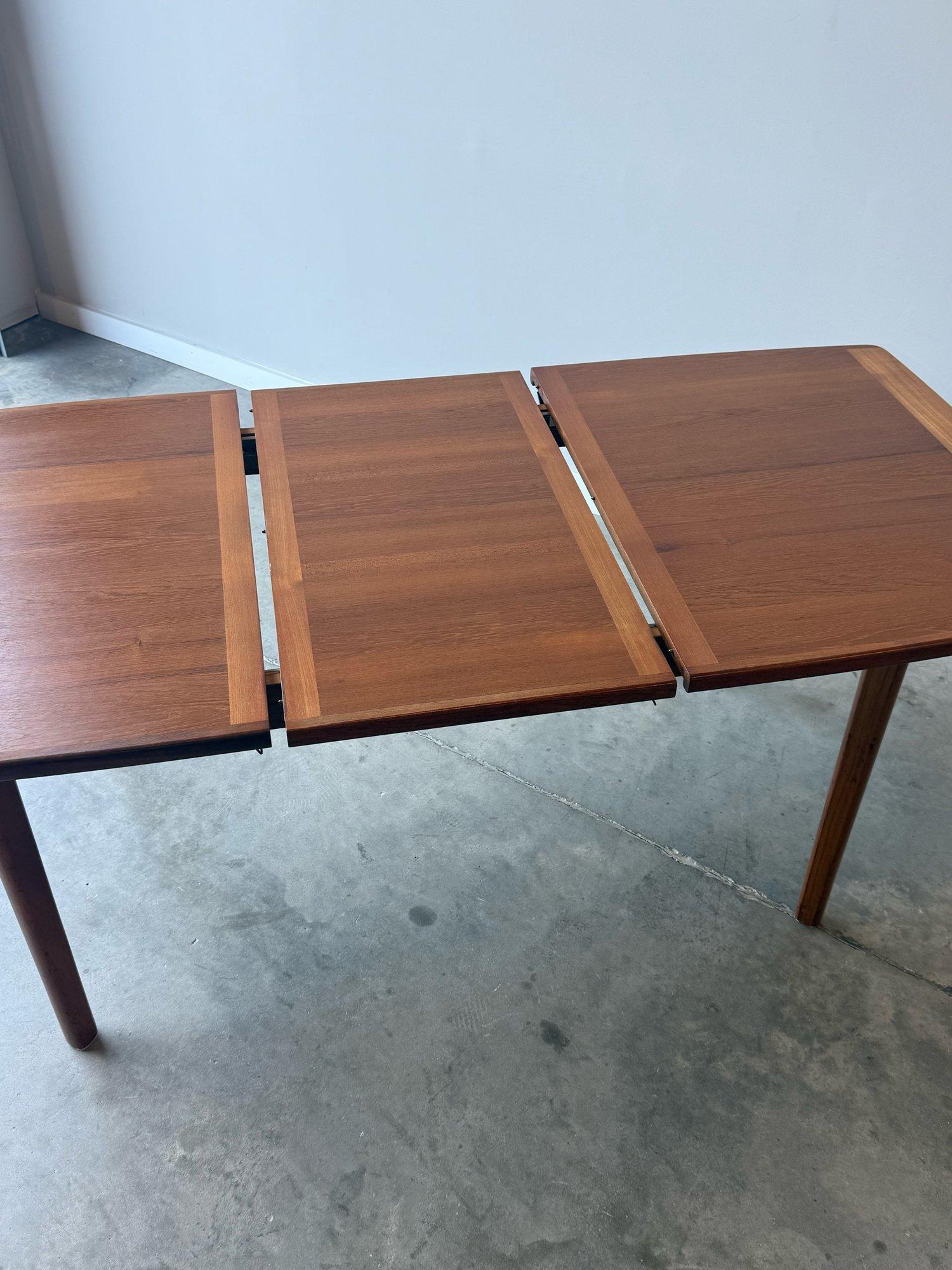Vintage Teak Dining Table with Banded Edges 2