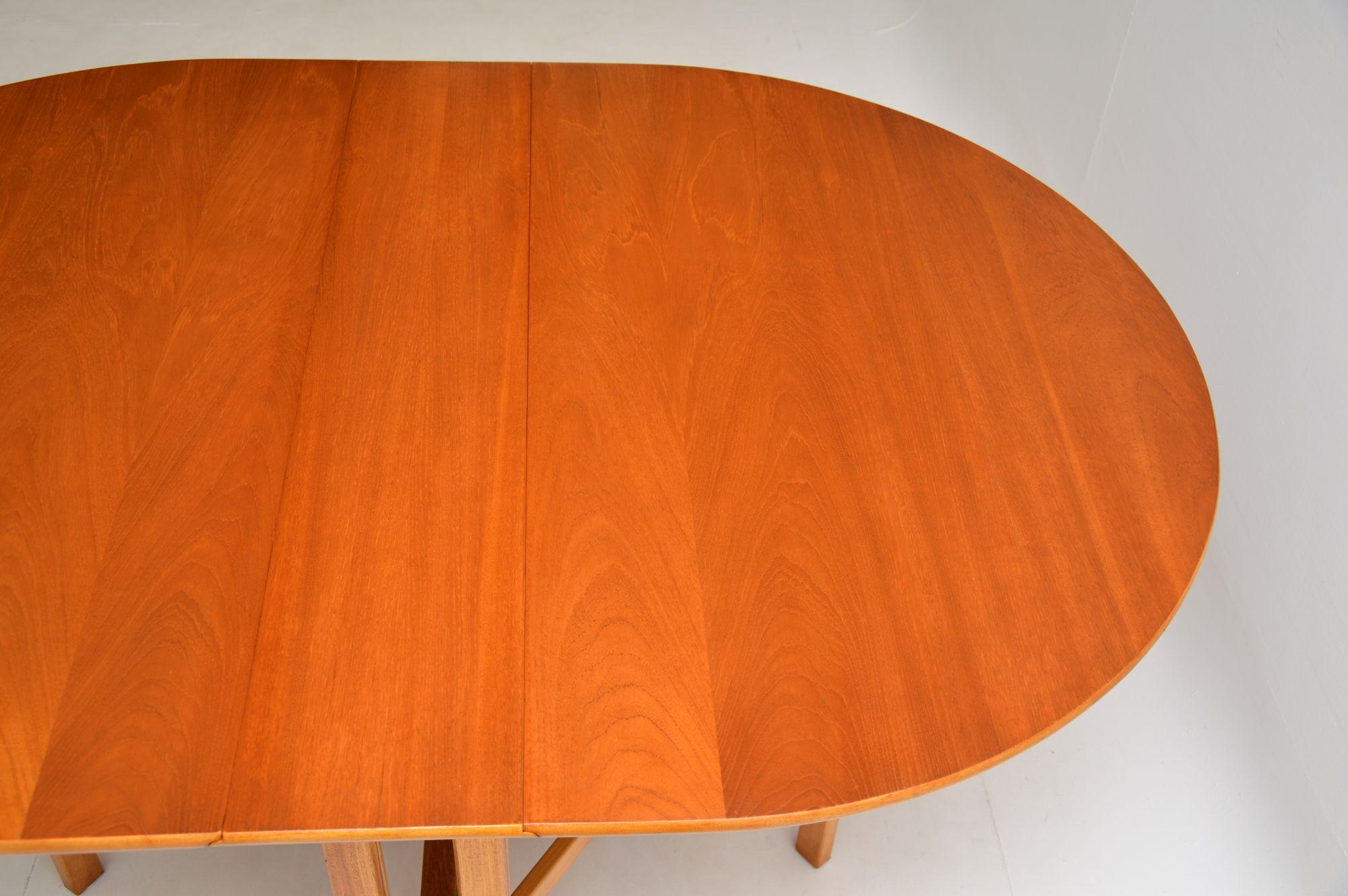 Mid-Century Modern Vintage Teak Drop Leaf Dining Table