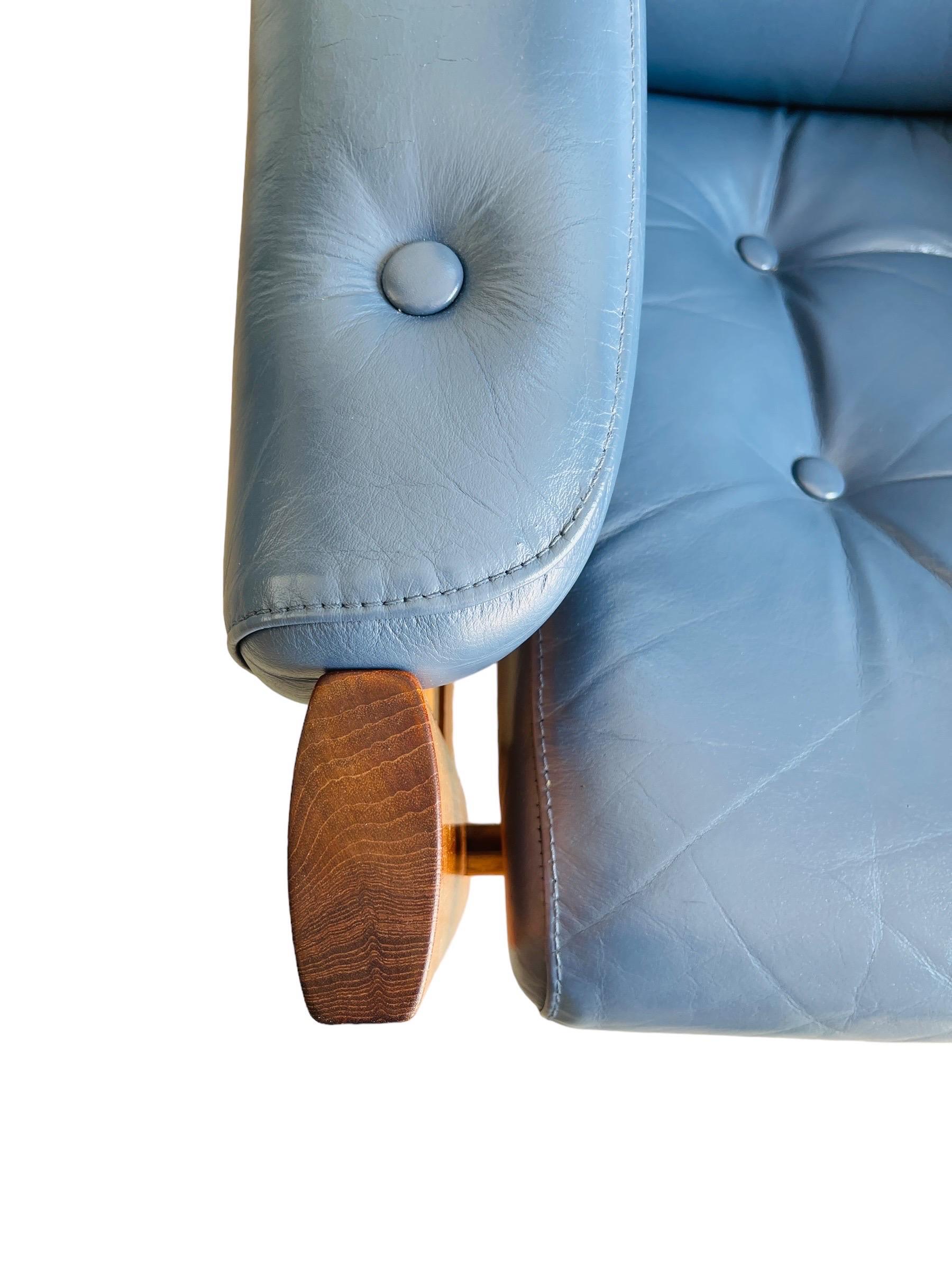 Vintage Teak Ekornes Leather Lounge Chair 5