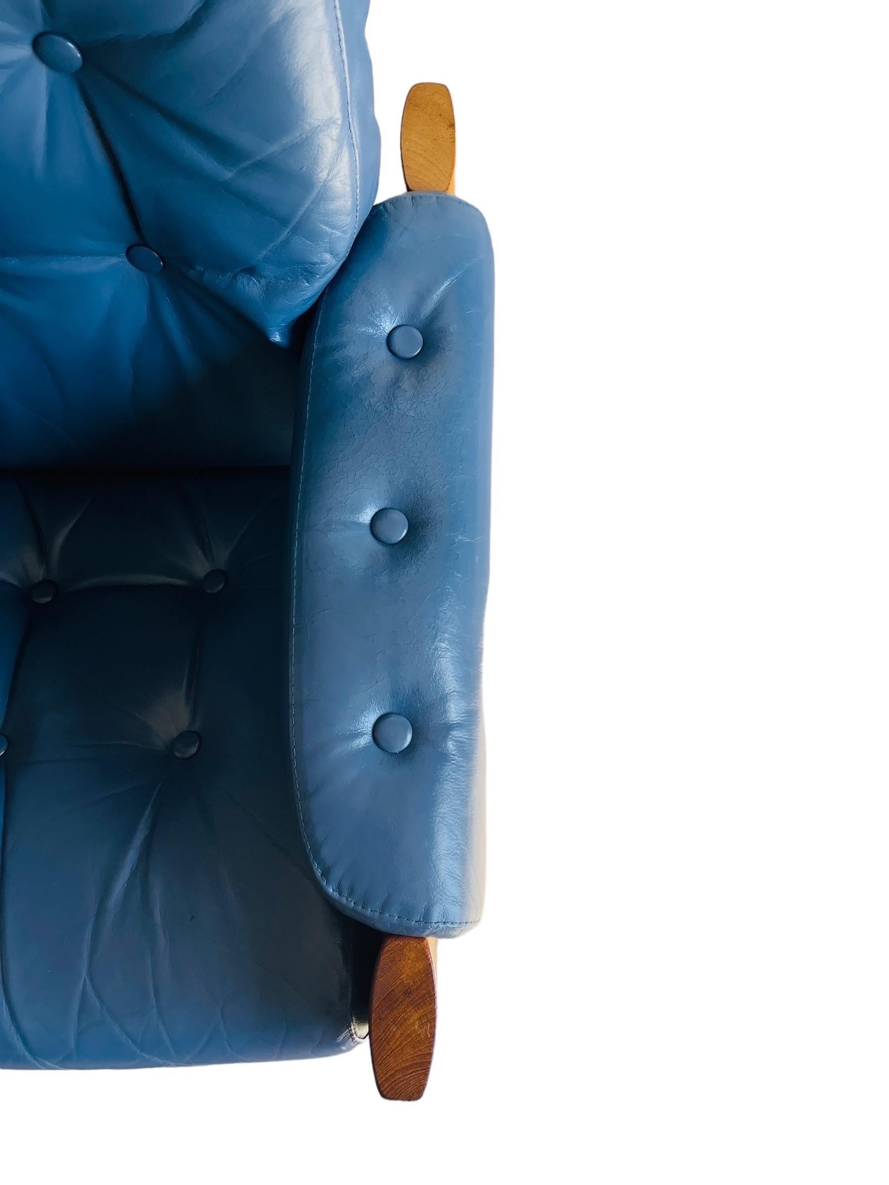 Vintage Teak Ekornes Leather Lounge Chair 7