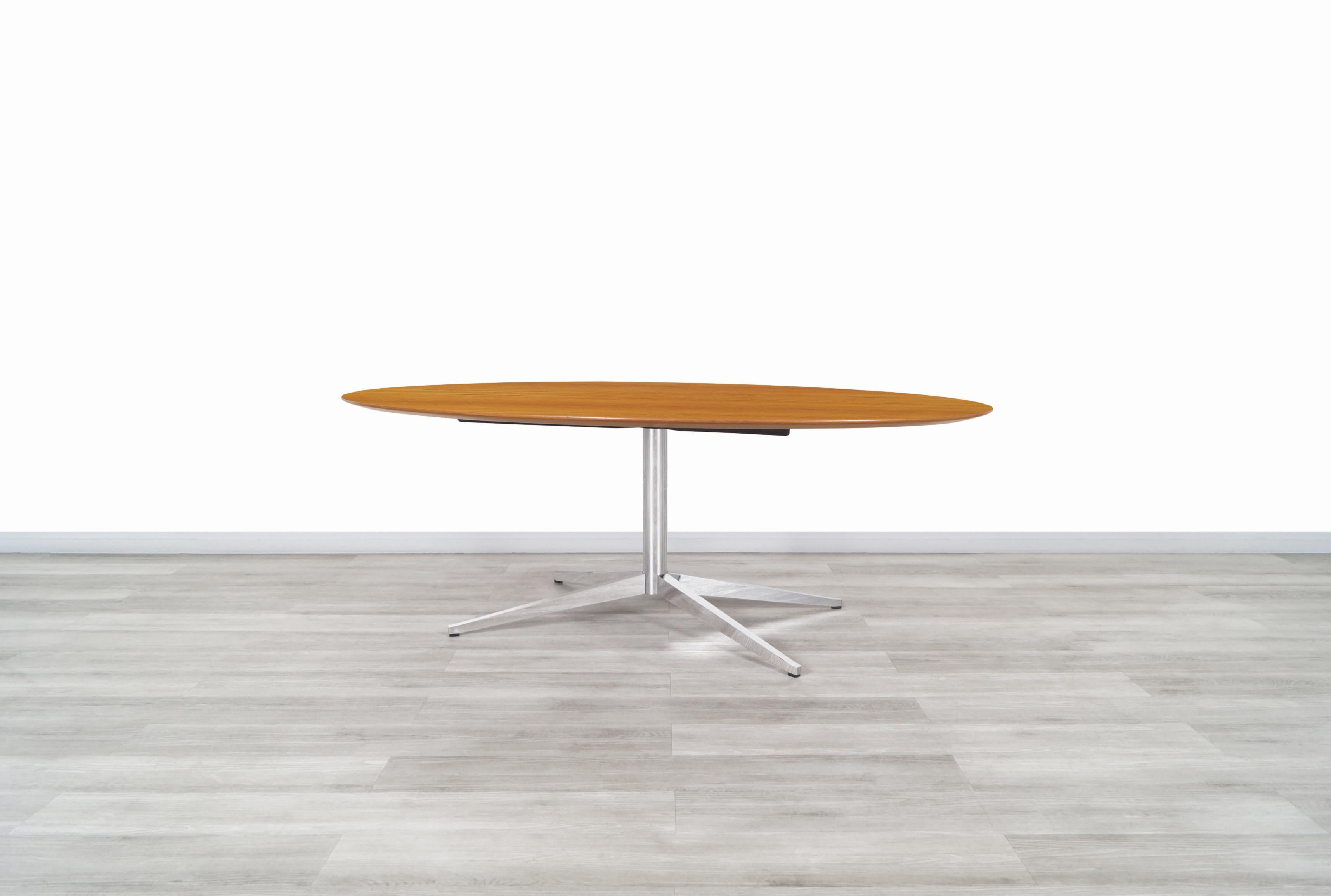Vintage Teak Executive Desk or Dining Table by Florence Knoll 1