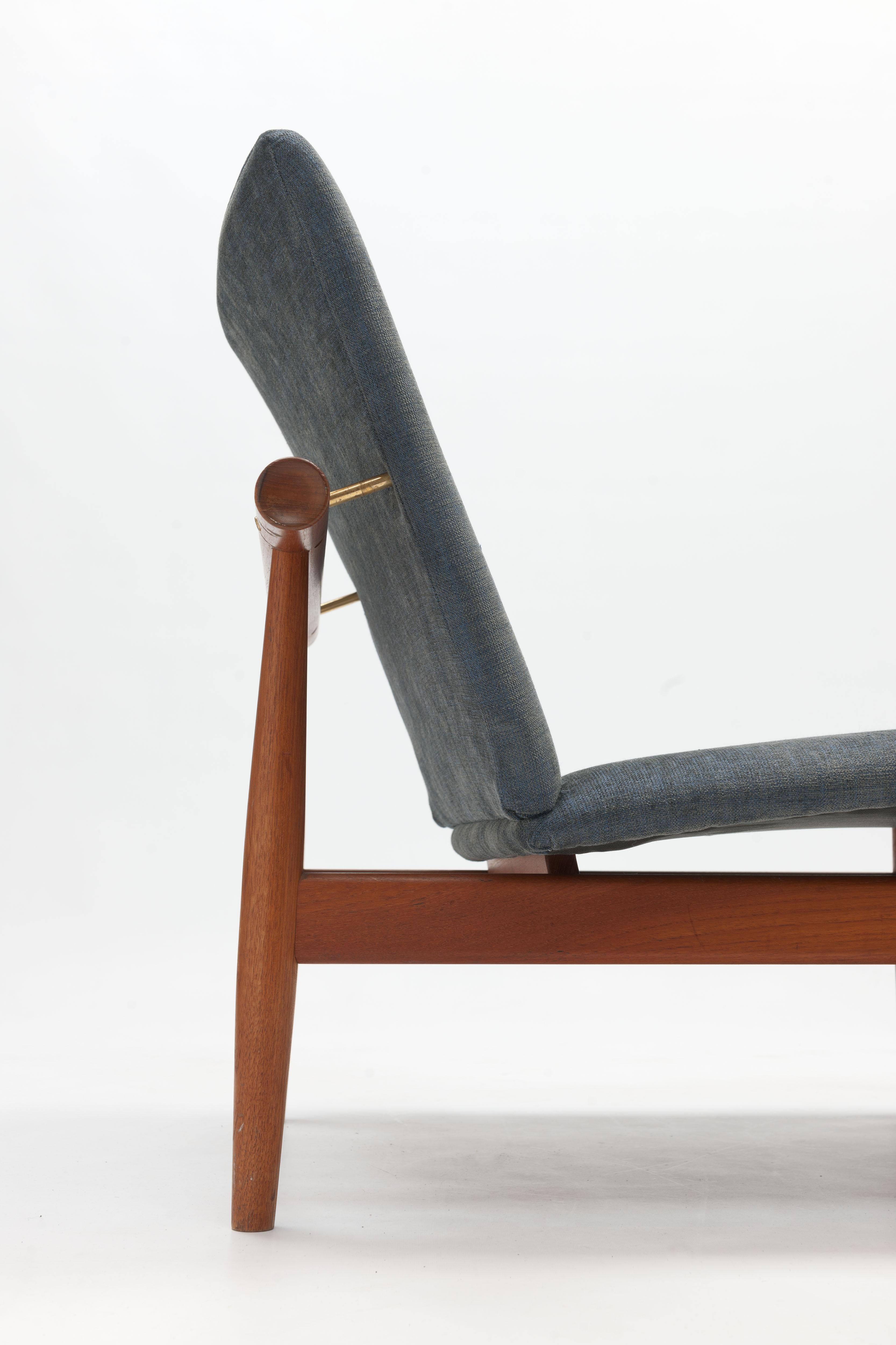 Vintage Teak Finn Juhl Japan Chair by France & Son, New Upholstery In Good Condition In Utrecht, NL