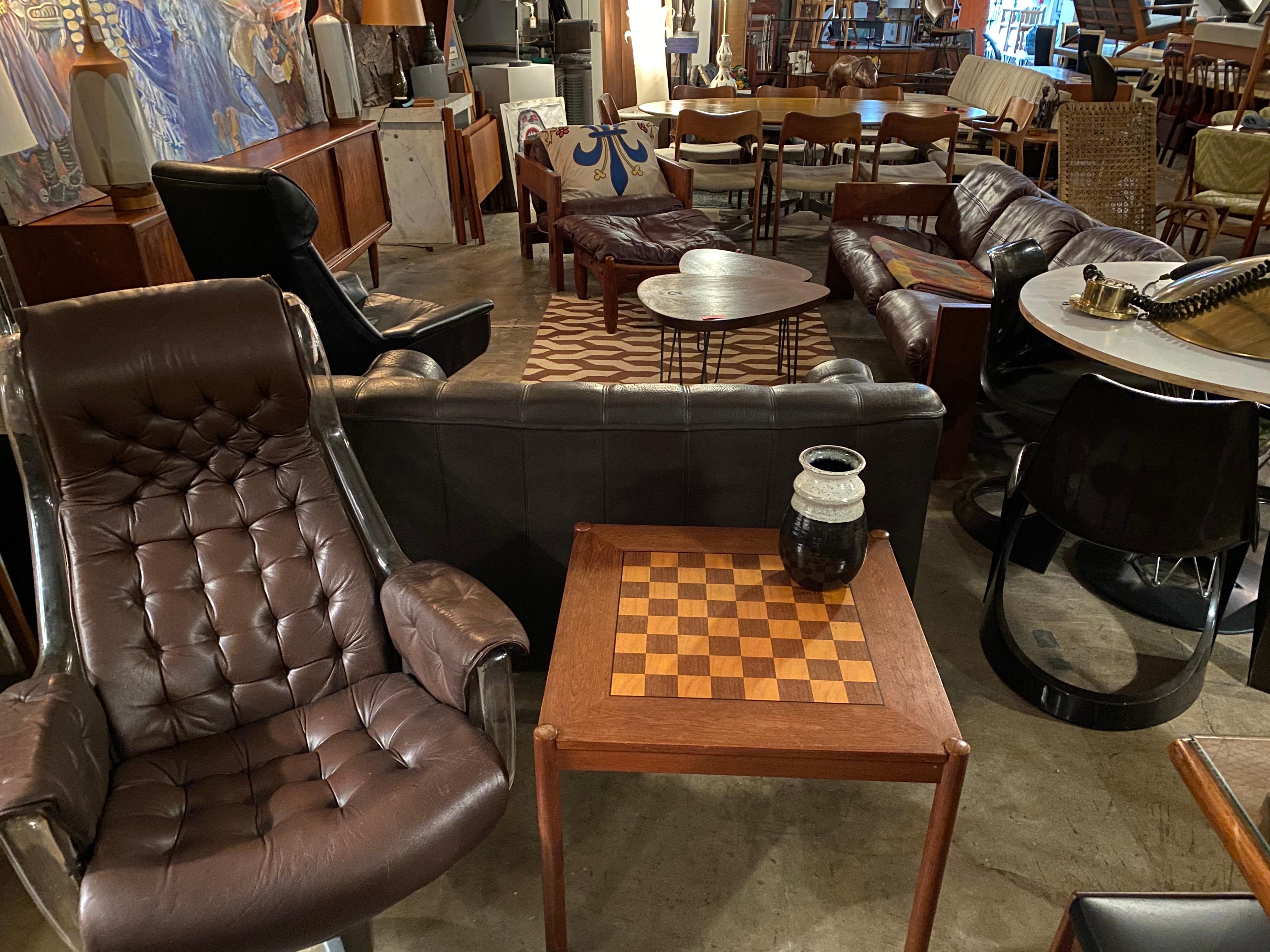 Rosewood Vintage Teak Flip-top Chess Table by Georg Petersens