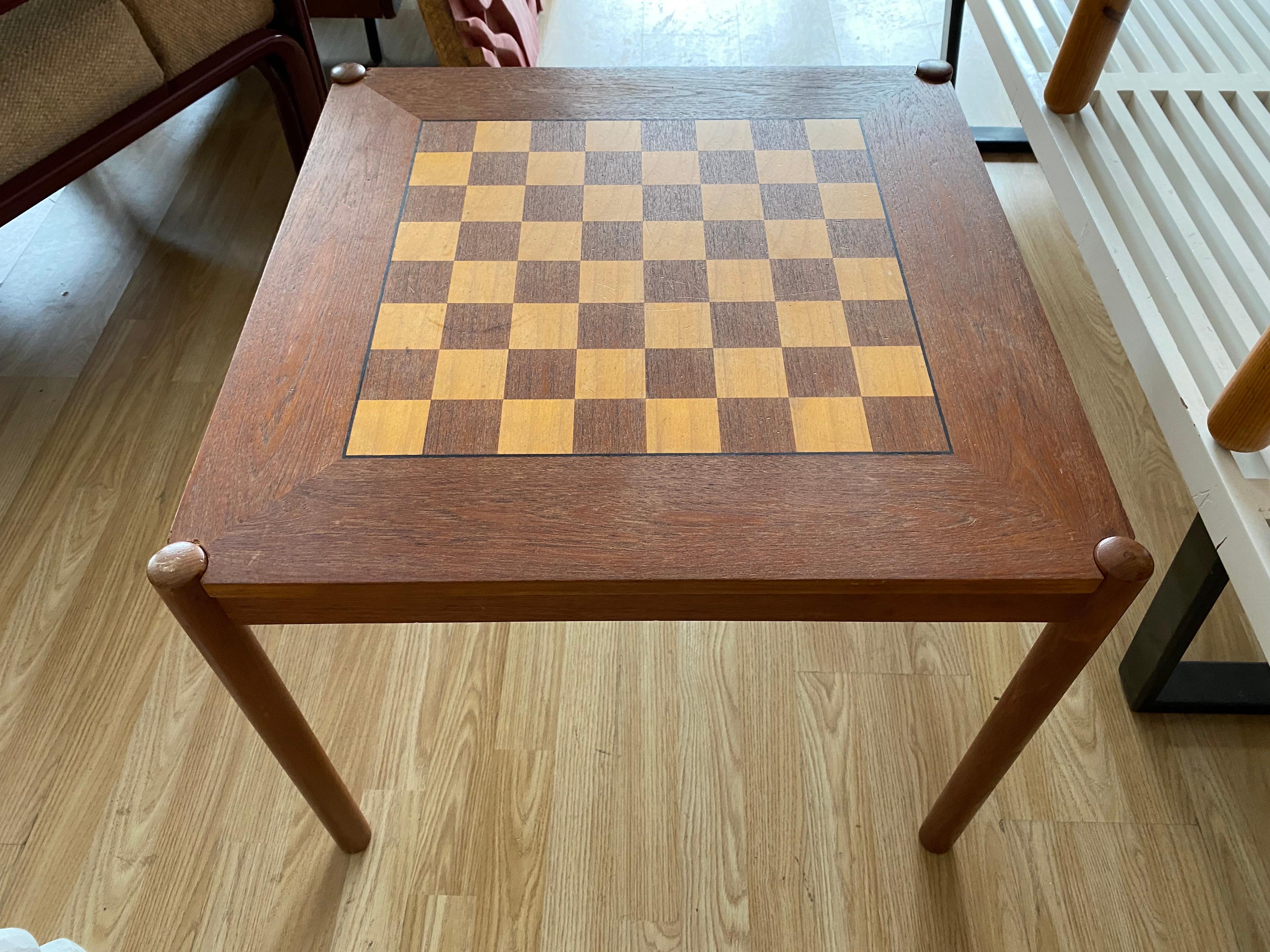 Mid-Century Modern Vintage Teak Flip-top Chess Table by Georg Petersens