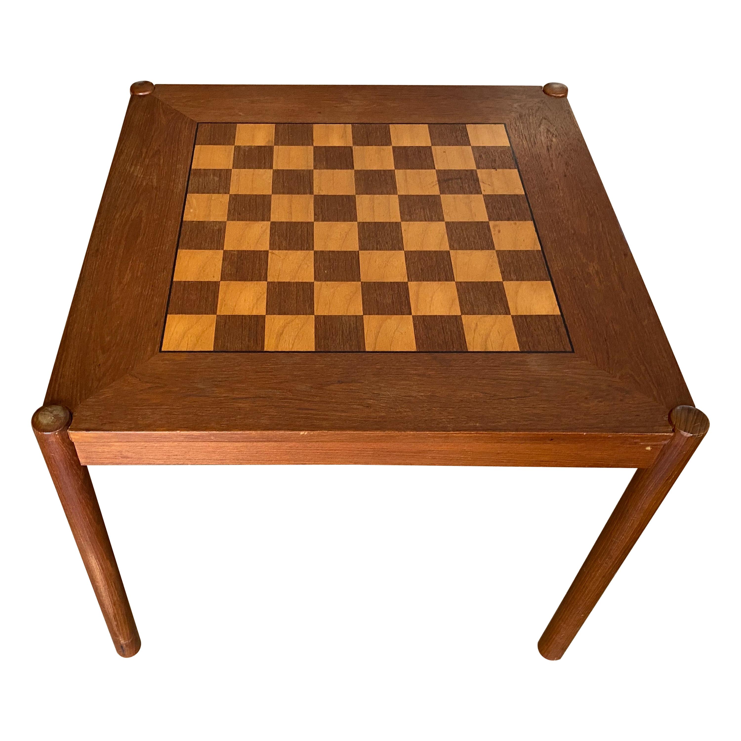 Vintage Teak Flip-top Chess Table by Georg Petersens