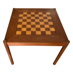 Table d'échecs à rallonge vintage en teck de Georg Petersens