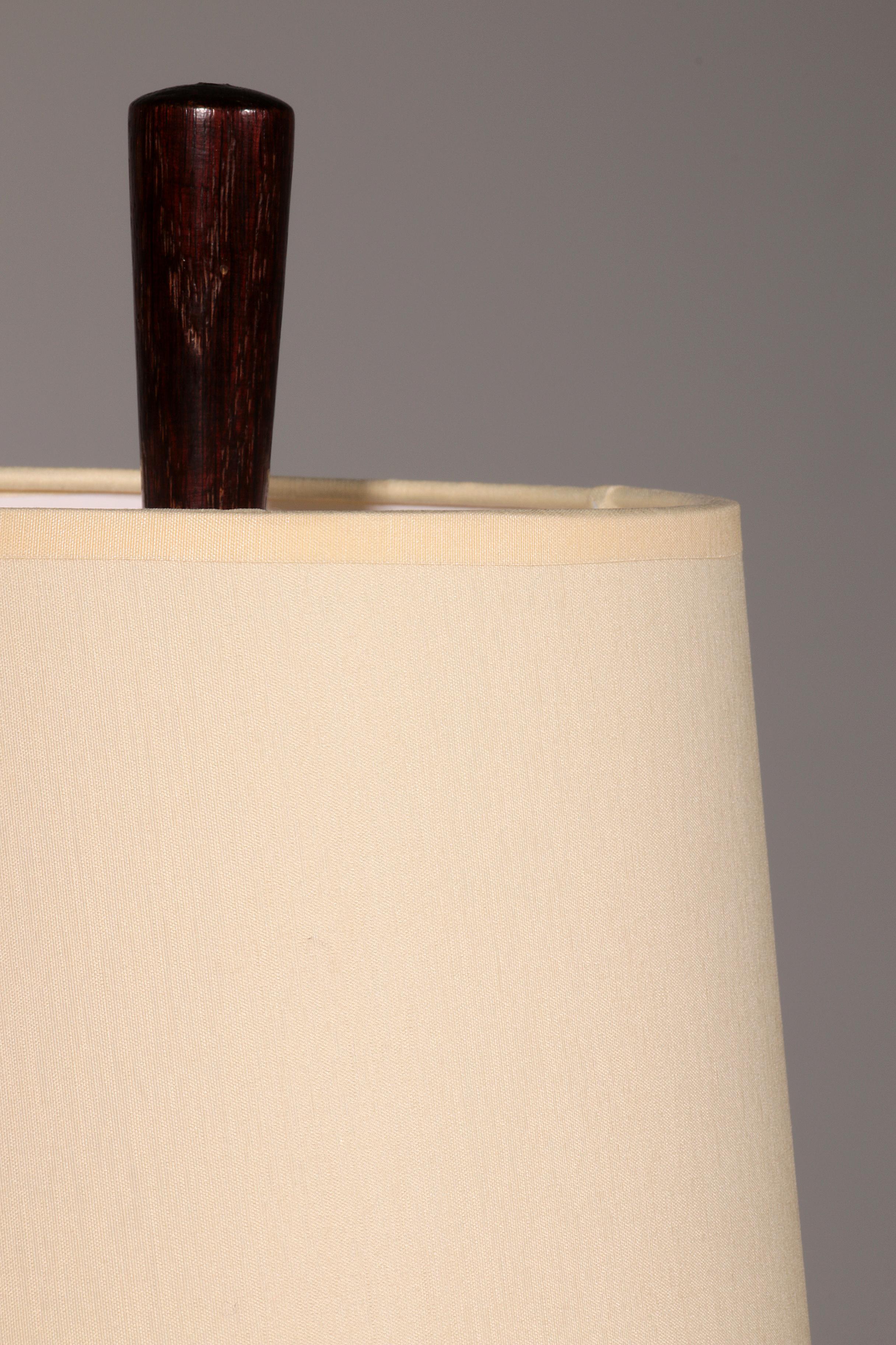 Vintage Stehleuchte aus Teakholz mit Stoffschirm von Parker Knoll, 1960er Jahre im Angebot 1