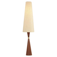 Retro teak floor lamp with wool shade from the 1960s. Design: PARKER KNOLL