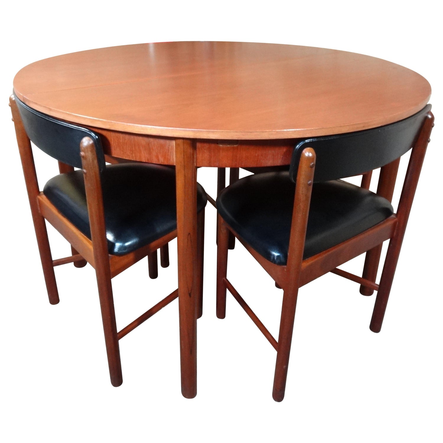 Vintage Teak Foldout Dining Table 4 Chairs By Tom Robertson For