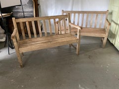 Vintage Teak Garden Bench with Arms