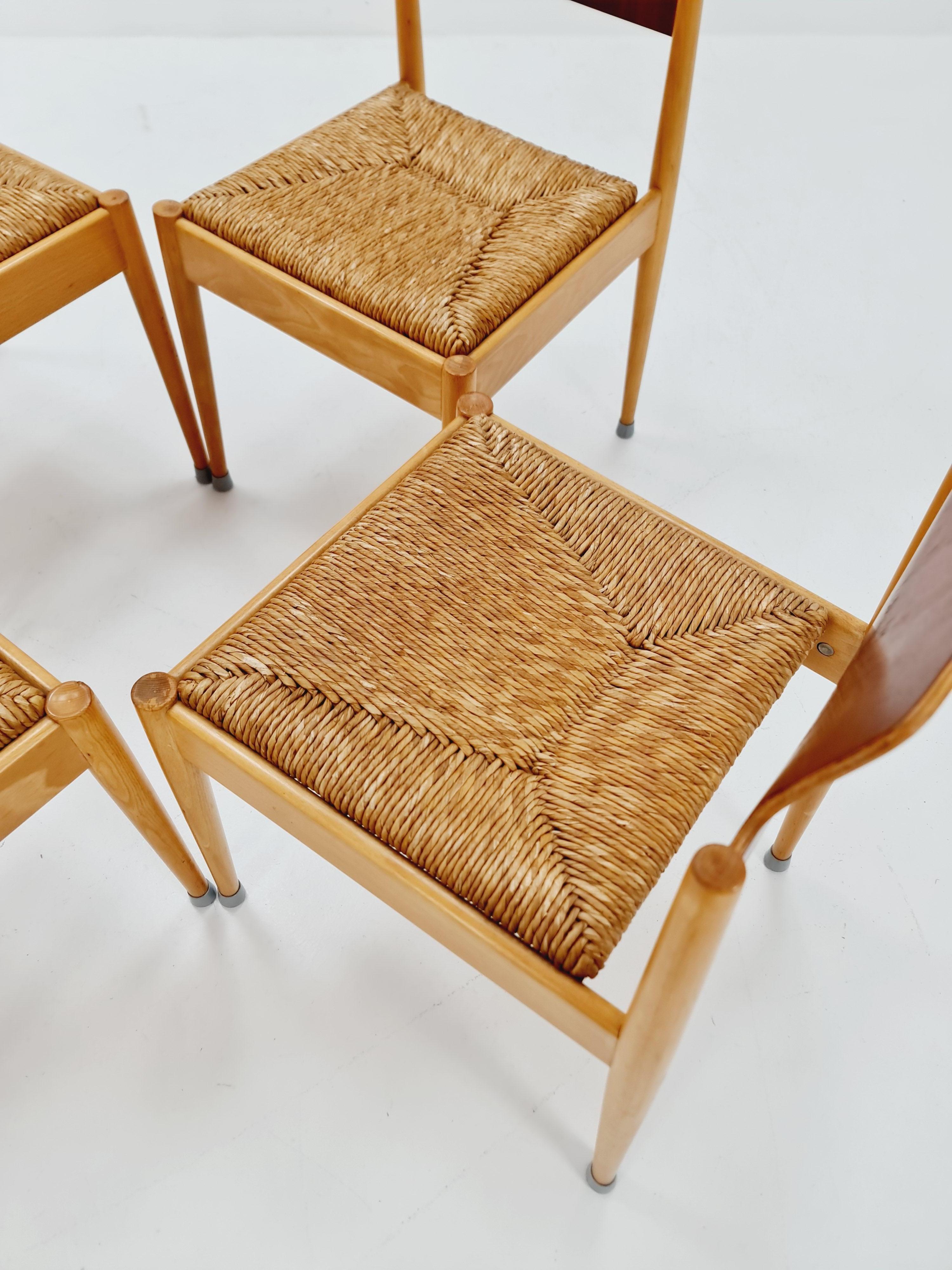 Sedie da pranzo tedesche in teak vintage di Egon Eiermann per Wilde + Spieth, 1950 in vendita 6