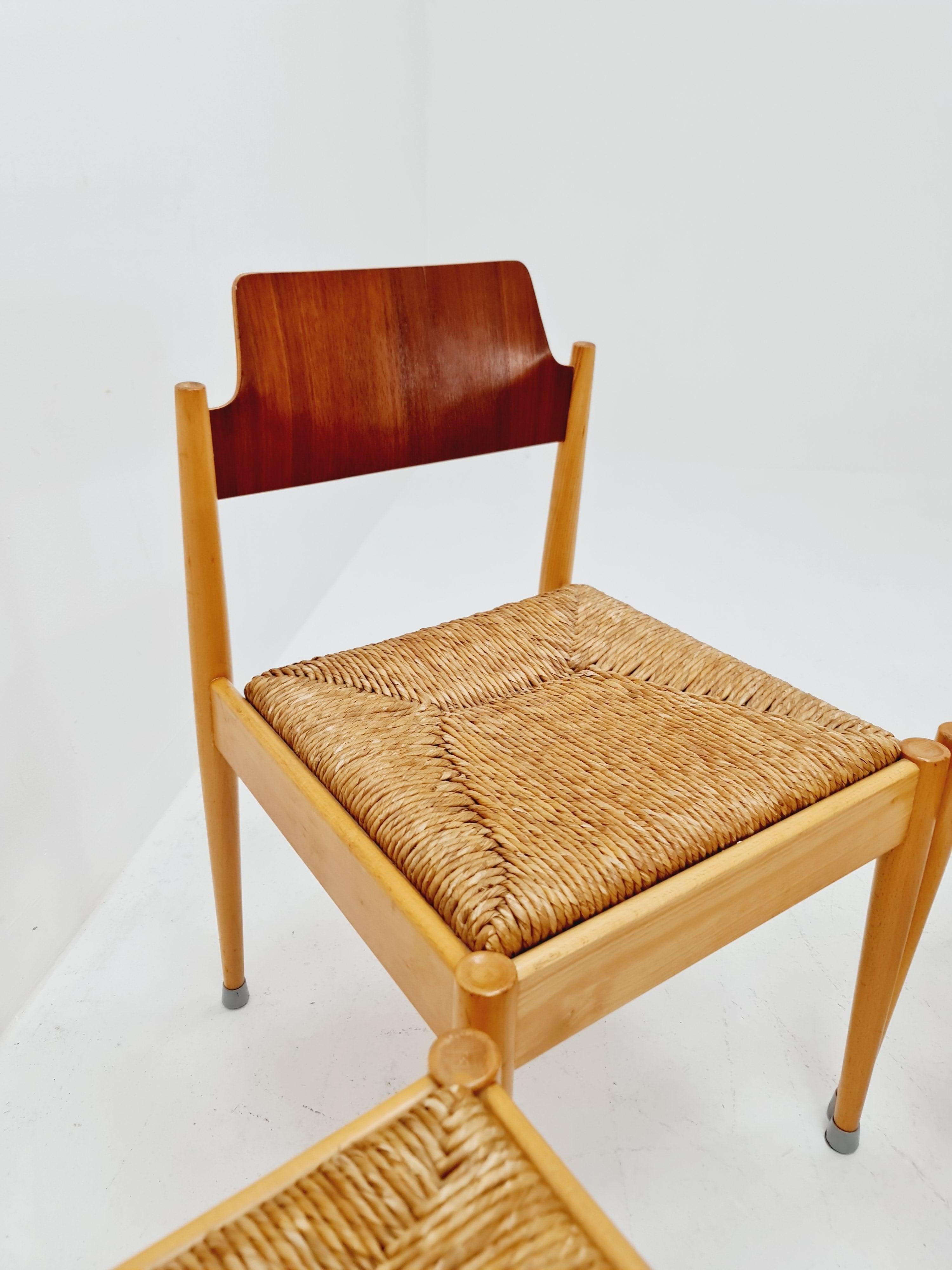 Sedie da pranzo tedesche in teak vintage di Egon Eiermann per Wilde + Spieth, 1950 in vendita 9