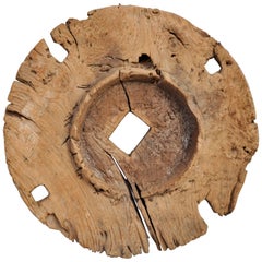 Vintage Teak Grinding Wheel Base. Early to Mid-20th Century, Ponorogo, Java