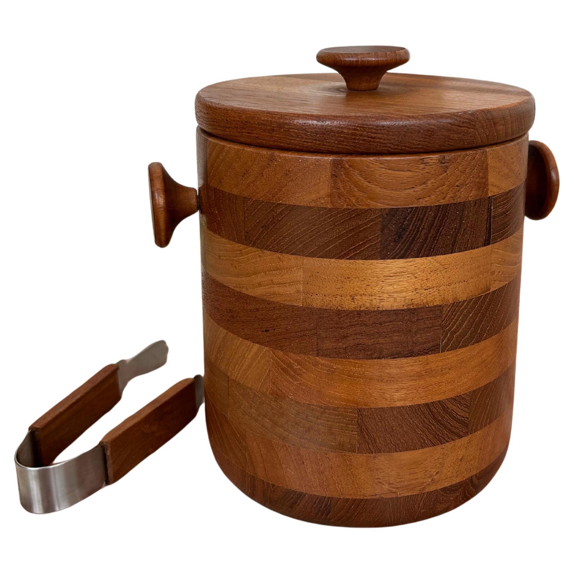 Vintage teak ice bucket by Viners of Sheffield, 1960s