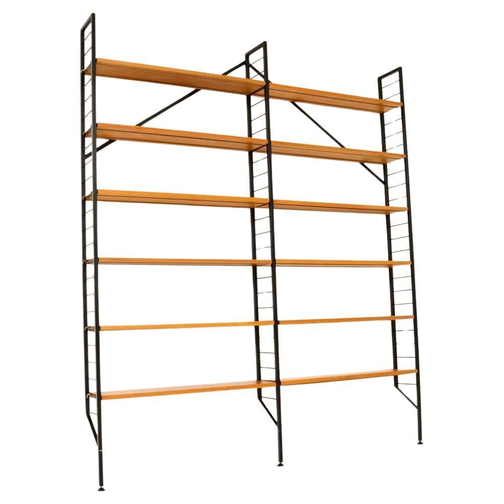 Vintage Teak Ladderax Bookcase Shelving For Sale