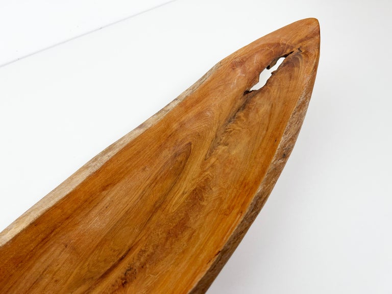 Vintage Teak Live Edge Long Decorative Bowl For Sale at 1stDibs