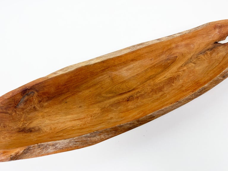 Vintage Teak Live Edge Long Decorative Bowl For Sale at 1stDibs