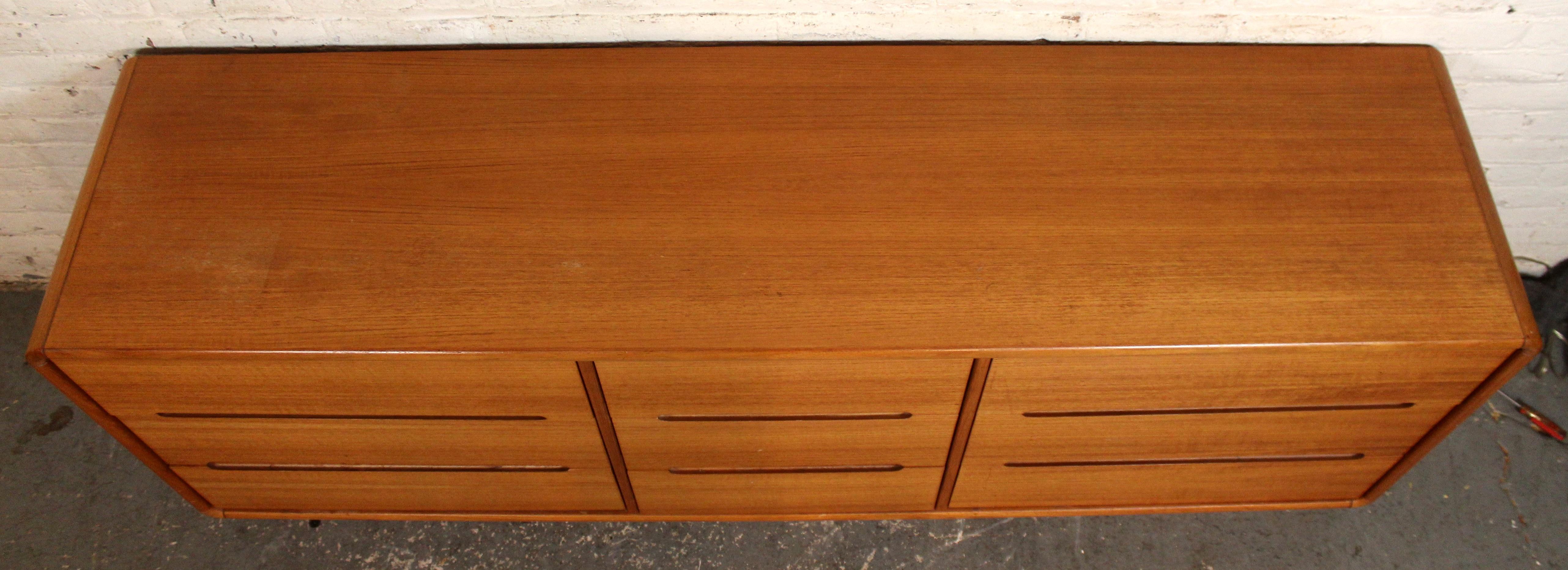 Wood Vintage Teak Lowboy by Sun Cabinet For Sale