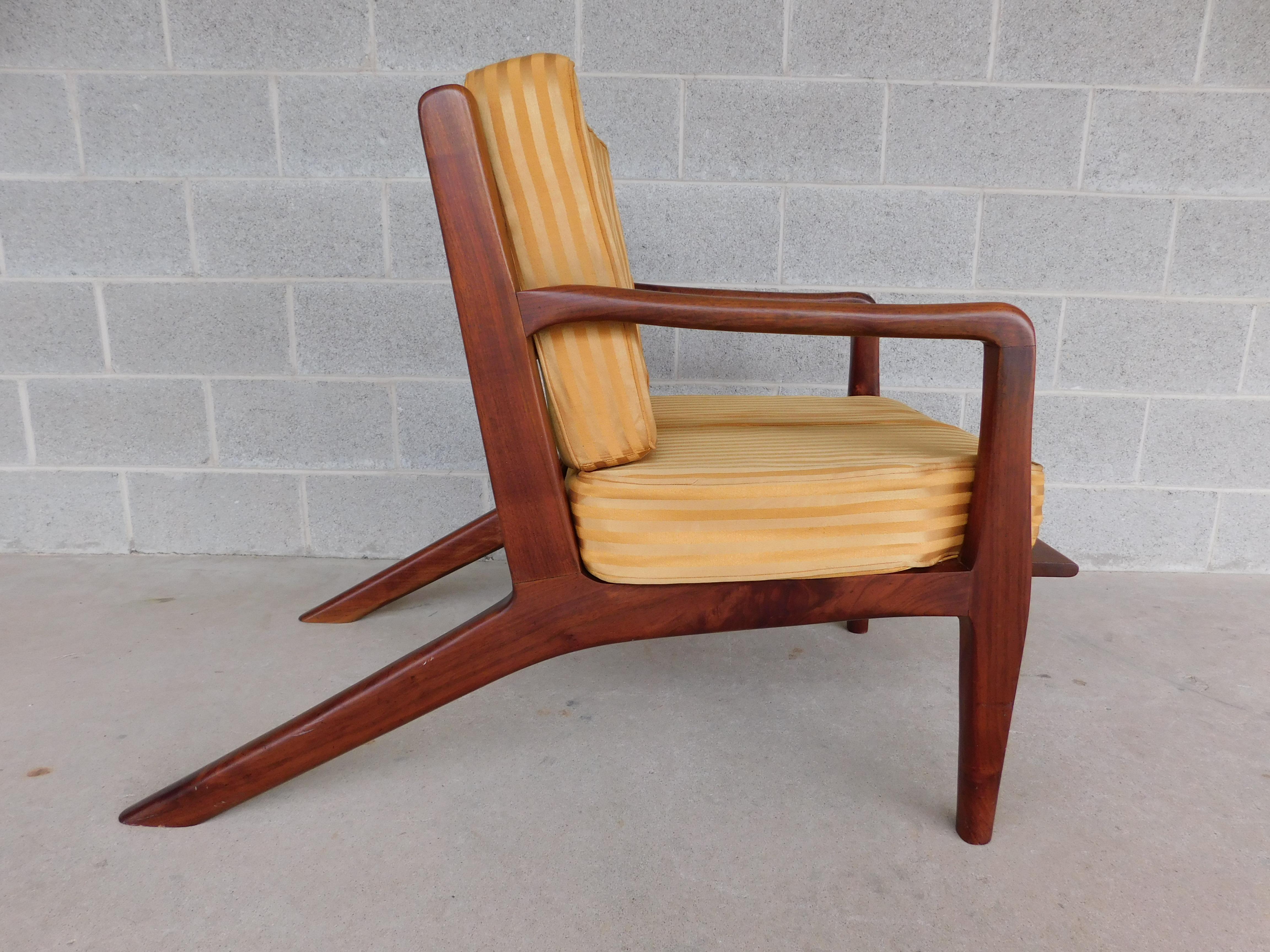 Mid-Century Modern Vintage Teak Midcentury Lounge Chair Attributed to Hans Wegner For Sale