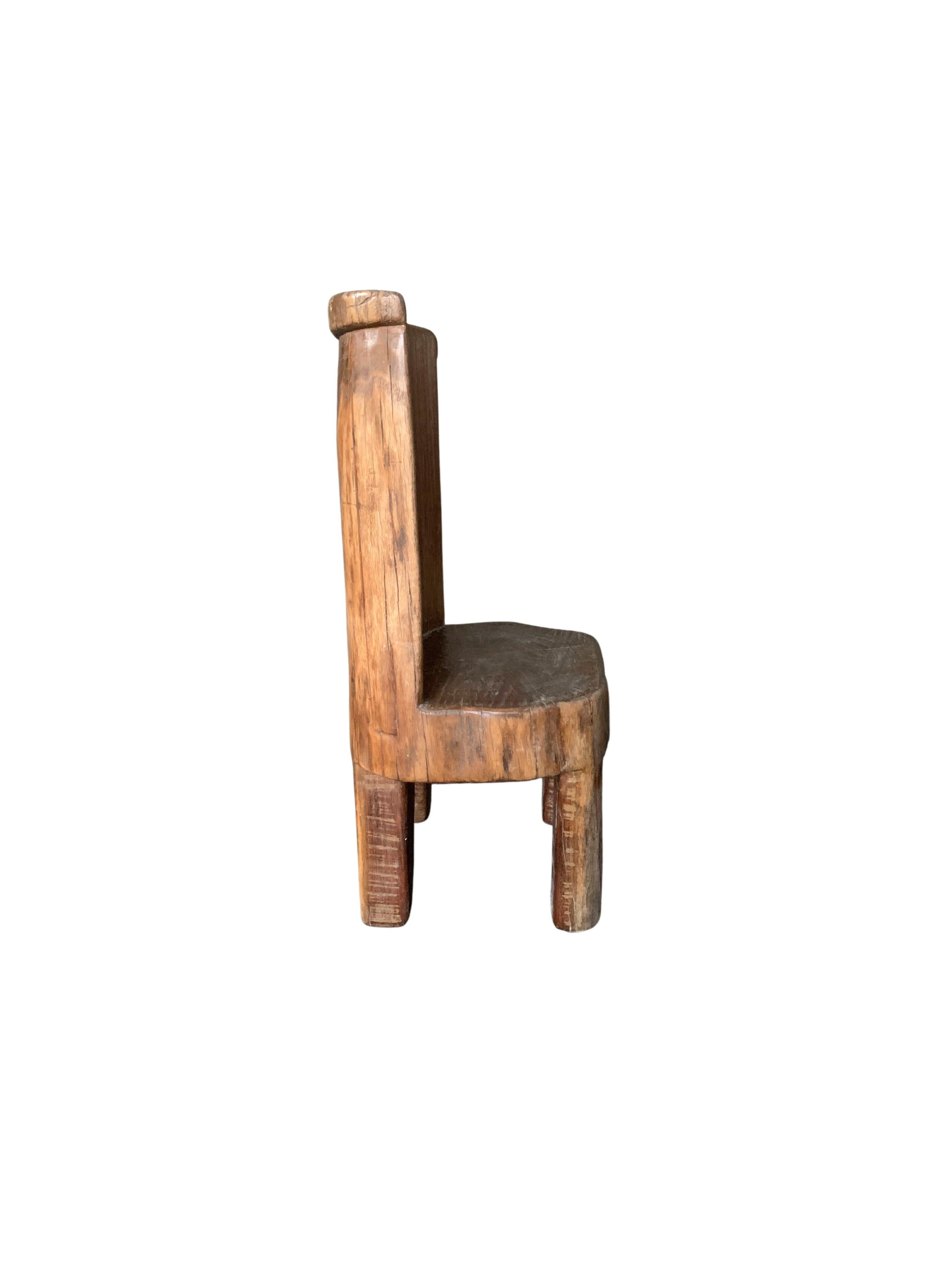 Organic Modern Vintage Teak Mini Chair from Madura Island, Indonesia For Sale