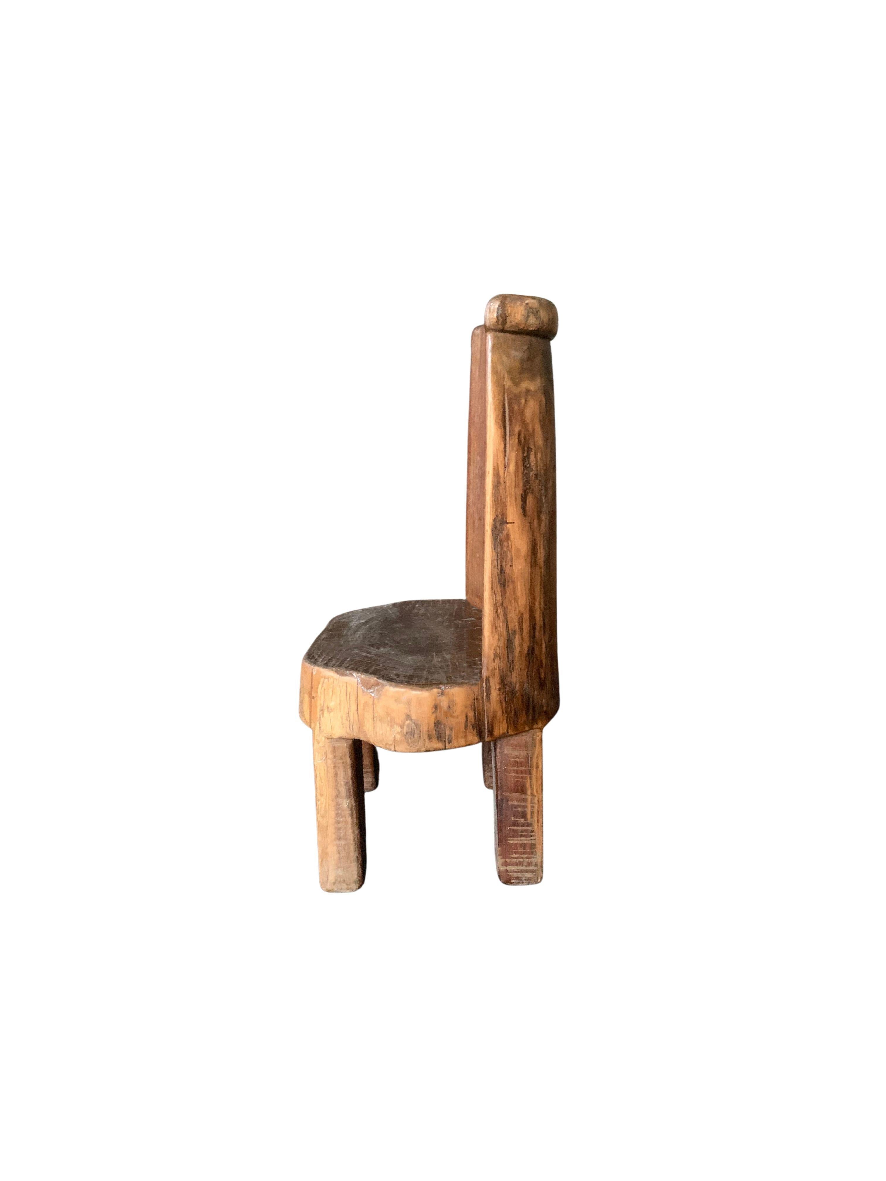 Hand-Crafted Vintage Teak Mini Chair from Madura Island, Indonesia For Sale