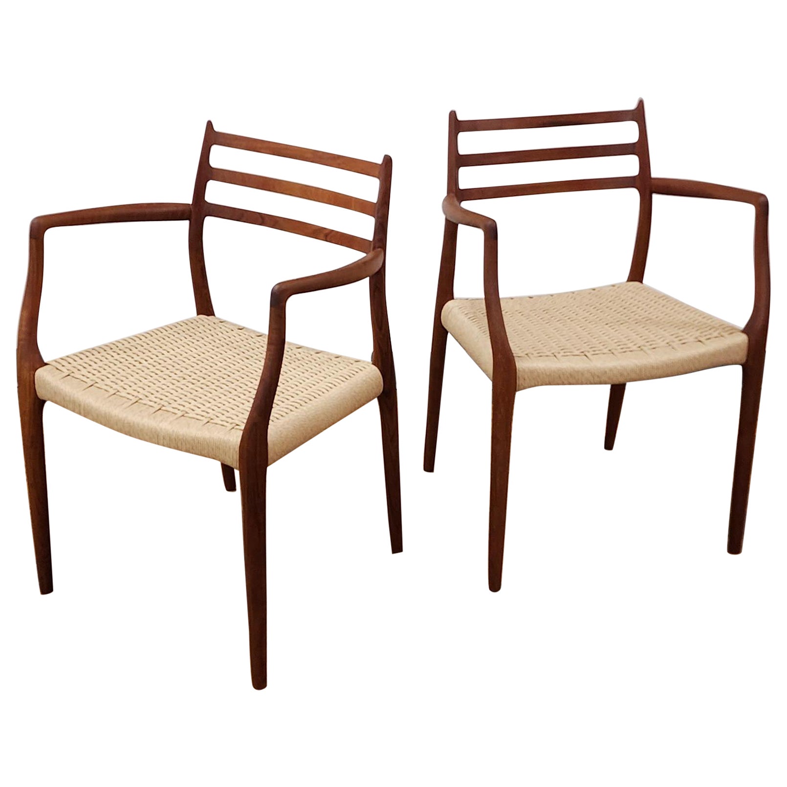 Vintage Teak Model 56 Captains chair by Niels Moller