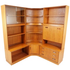 Retro Teak Modular 6-Piece Bookcase, Bar, Hutch, G-Plan, 1977