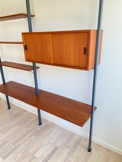 Vintage Teak Modular Wall Shelf by Olof Pira for String, 1950s, Set of 11