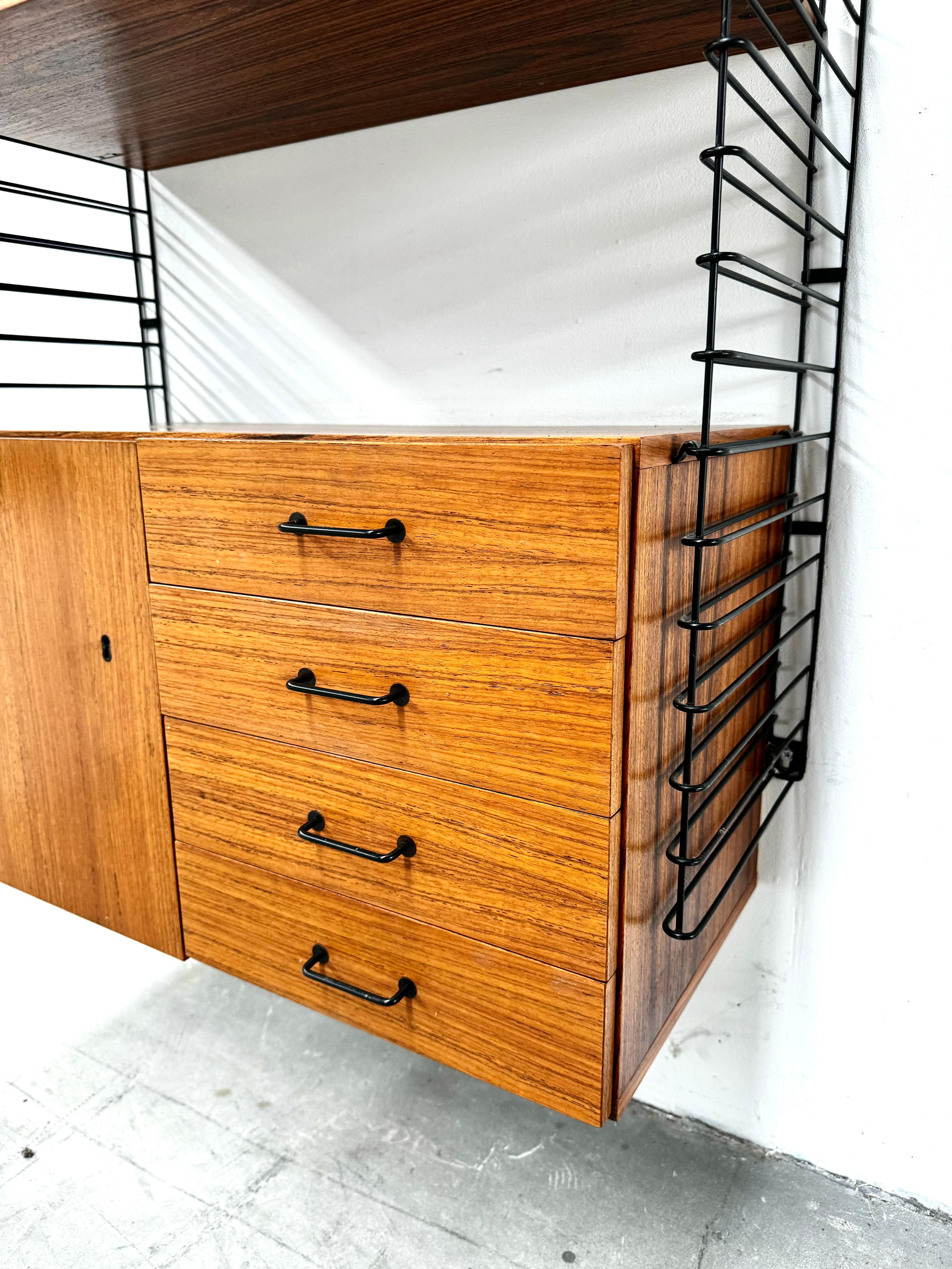 Parete modulare in teak vintage di Tomado per Musterring, anni '60. in vendita 7