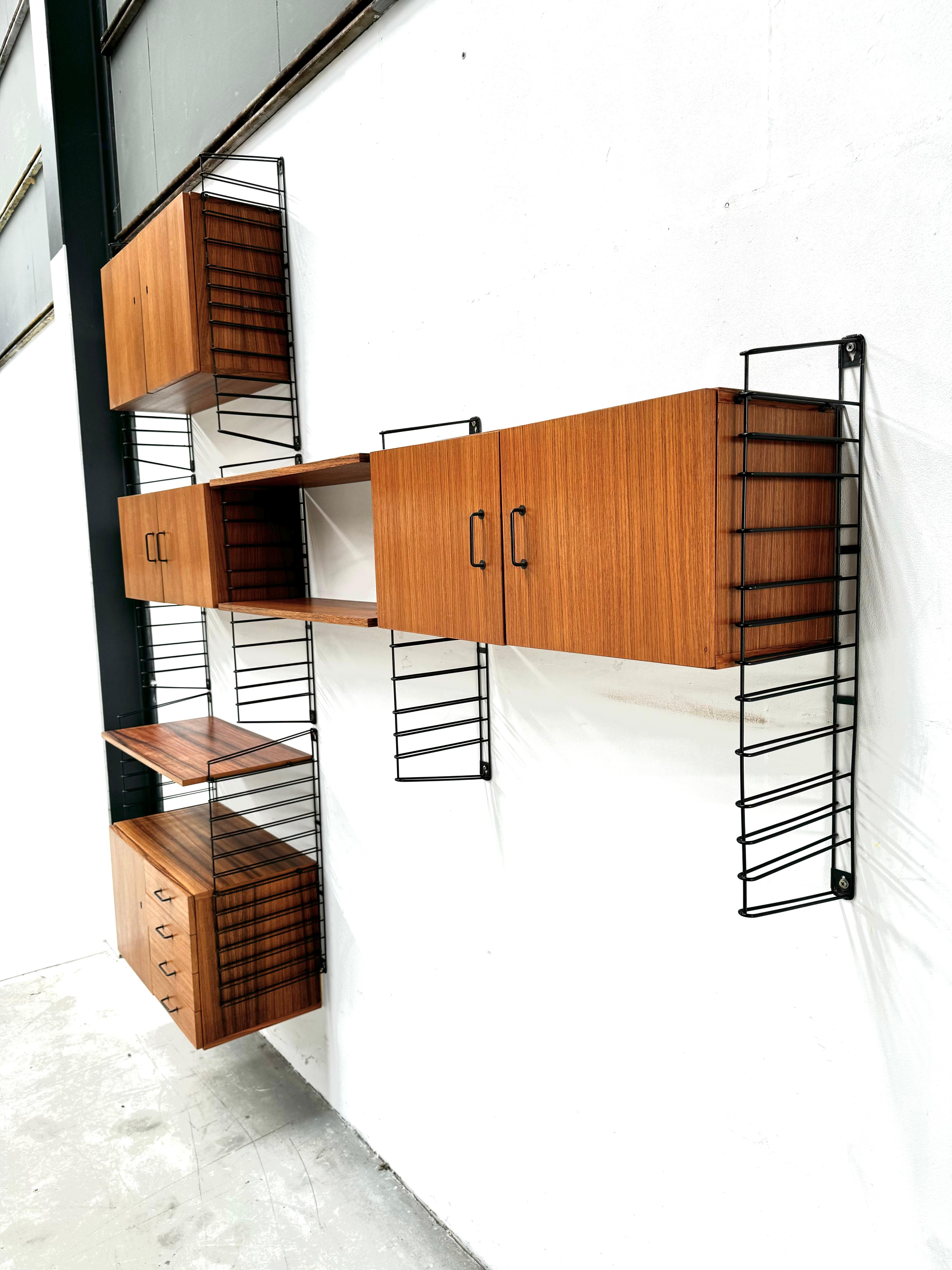 Parete modulare in teak vintage di Tomado per Musterring, anni '60. in vendita 8