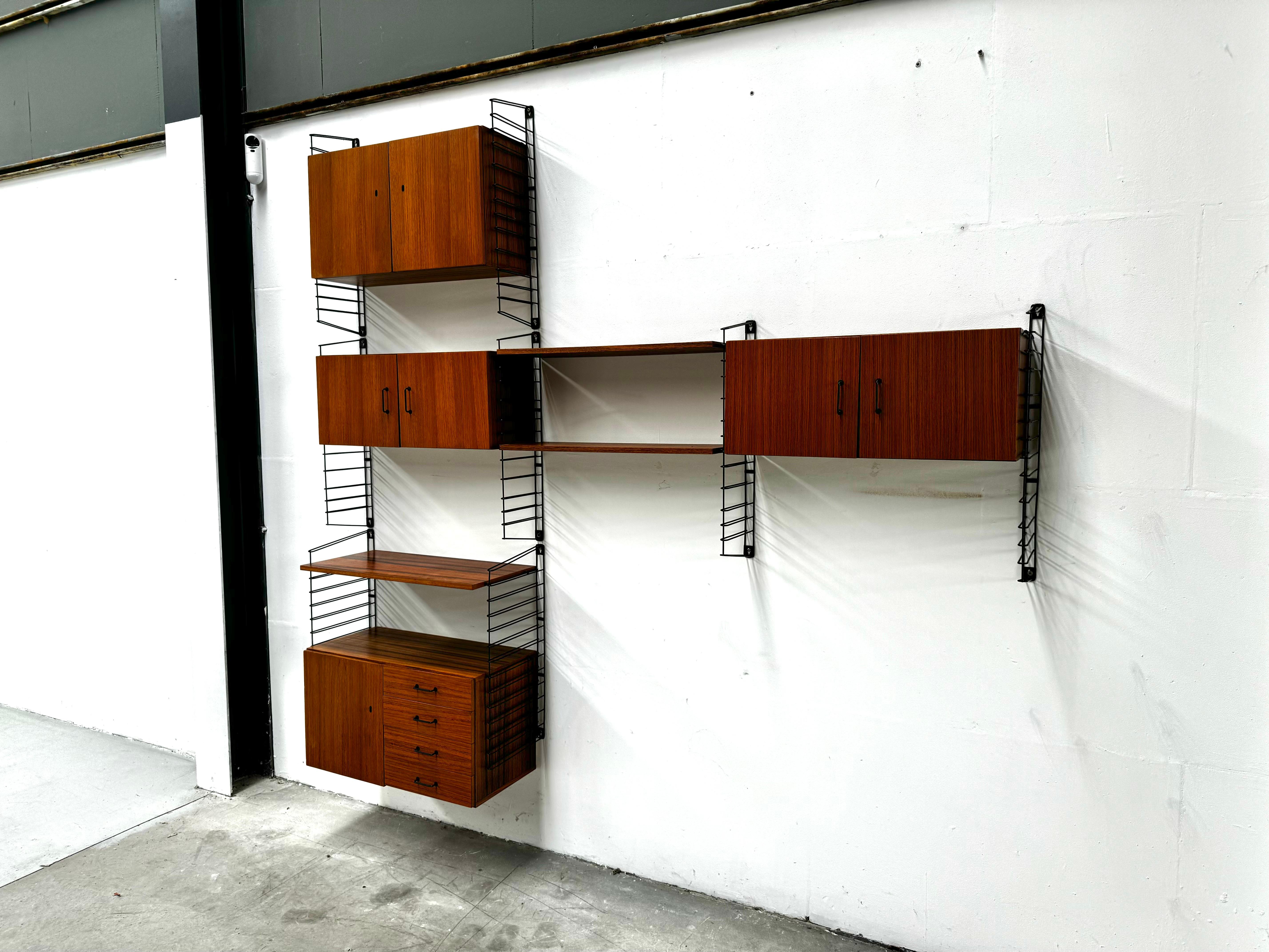 Parete modulare in teak vintage di Tomado per Musterring, anni '60. in vendita 10