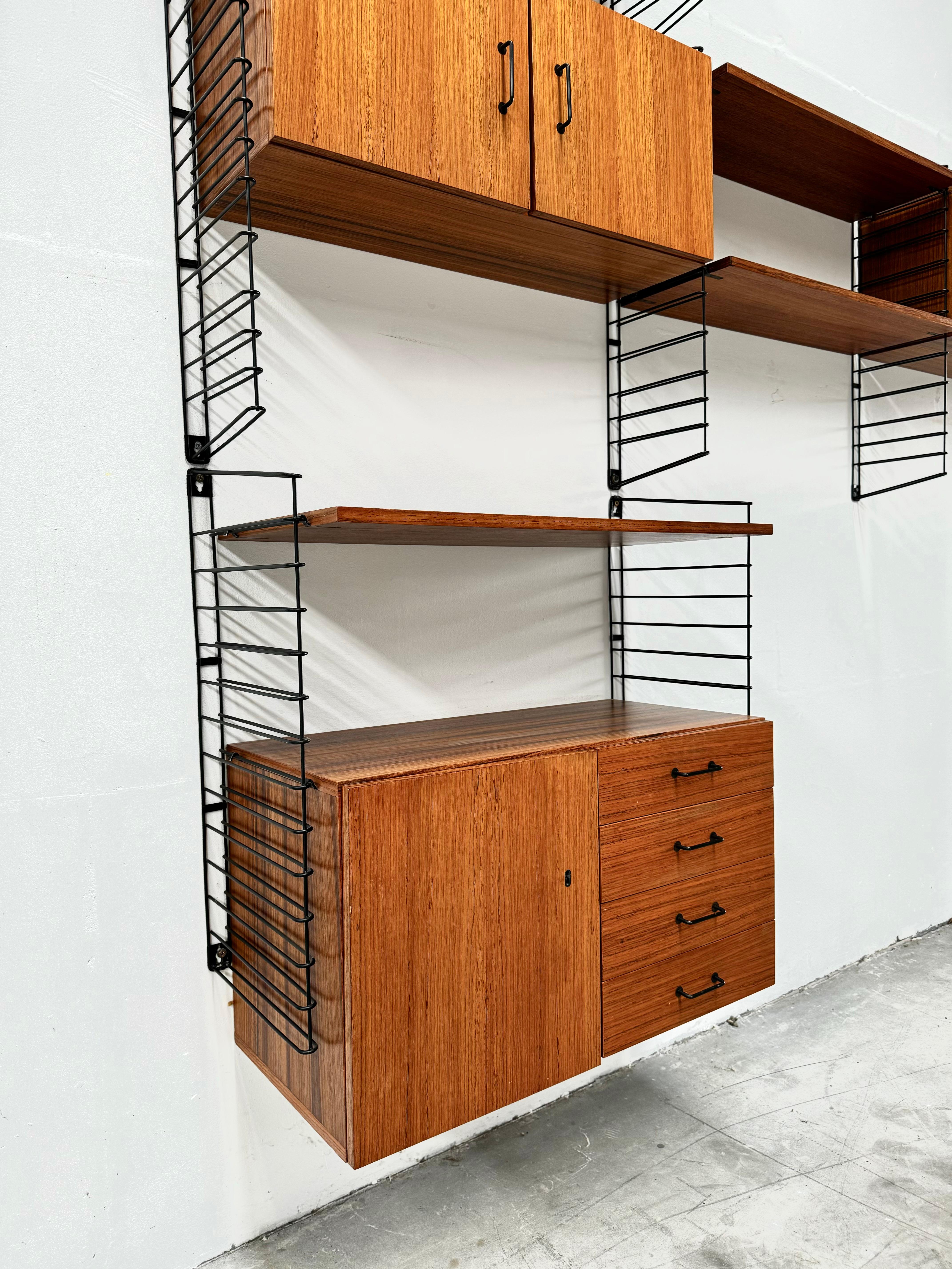 Parete modulare in teak vintage di Tomado per Musterring, anni '60. in vendita 11