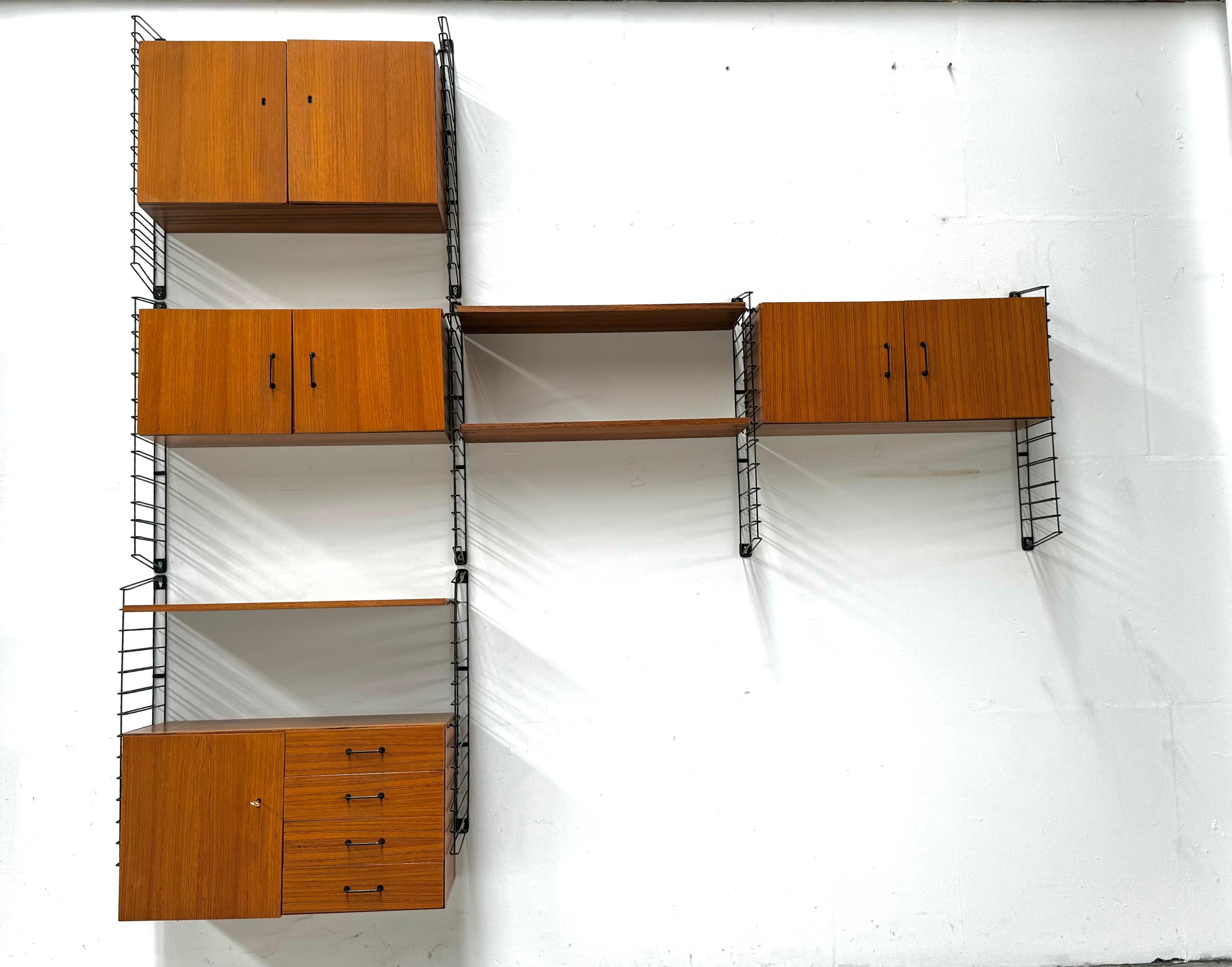 Parete modulare in teak vintage di Tomado per Musterring, anni '60. in vendita 12