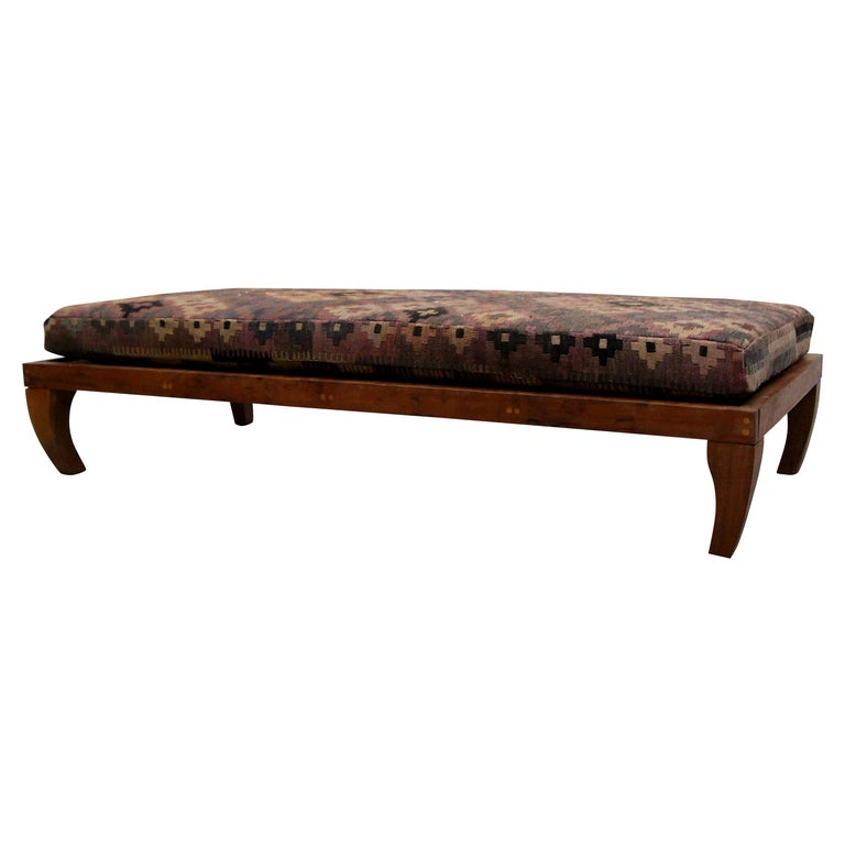 Vintage Teak Moroccan Style Meditation Table Bench Daybed For Sale