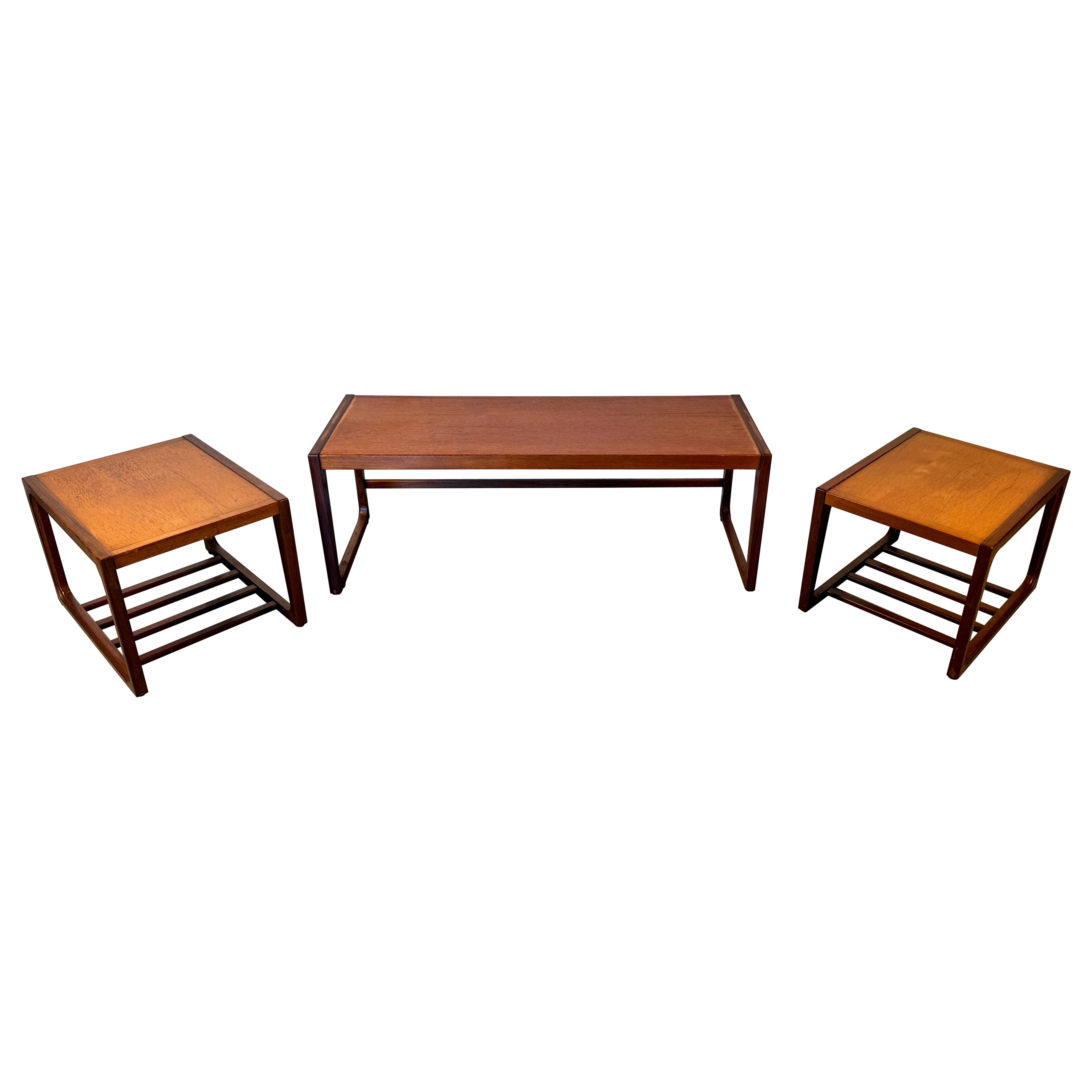 Vintage Teak Nesting Coffee Table For Sale