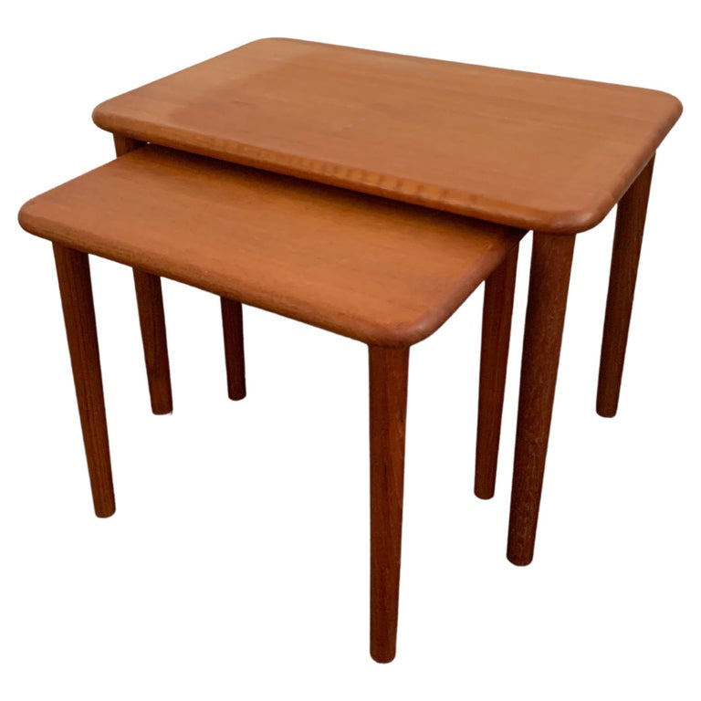 Vintage Teak Nesting End Tables For Sale at 1stDibs