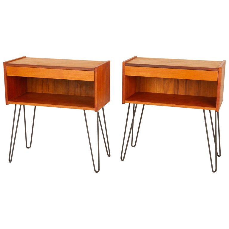 Vintage Teak Nightstands, Set of 2 at 1stDibs
