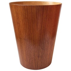 Vintage Teak Paper Waste Basket by Martin Åberg for Servex, Sweden, 1950s