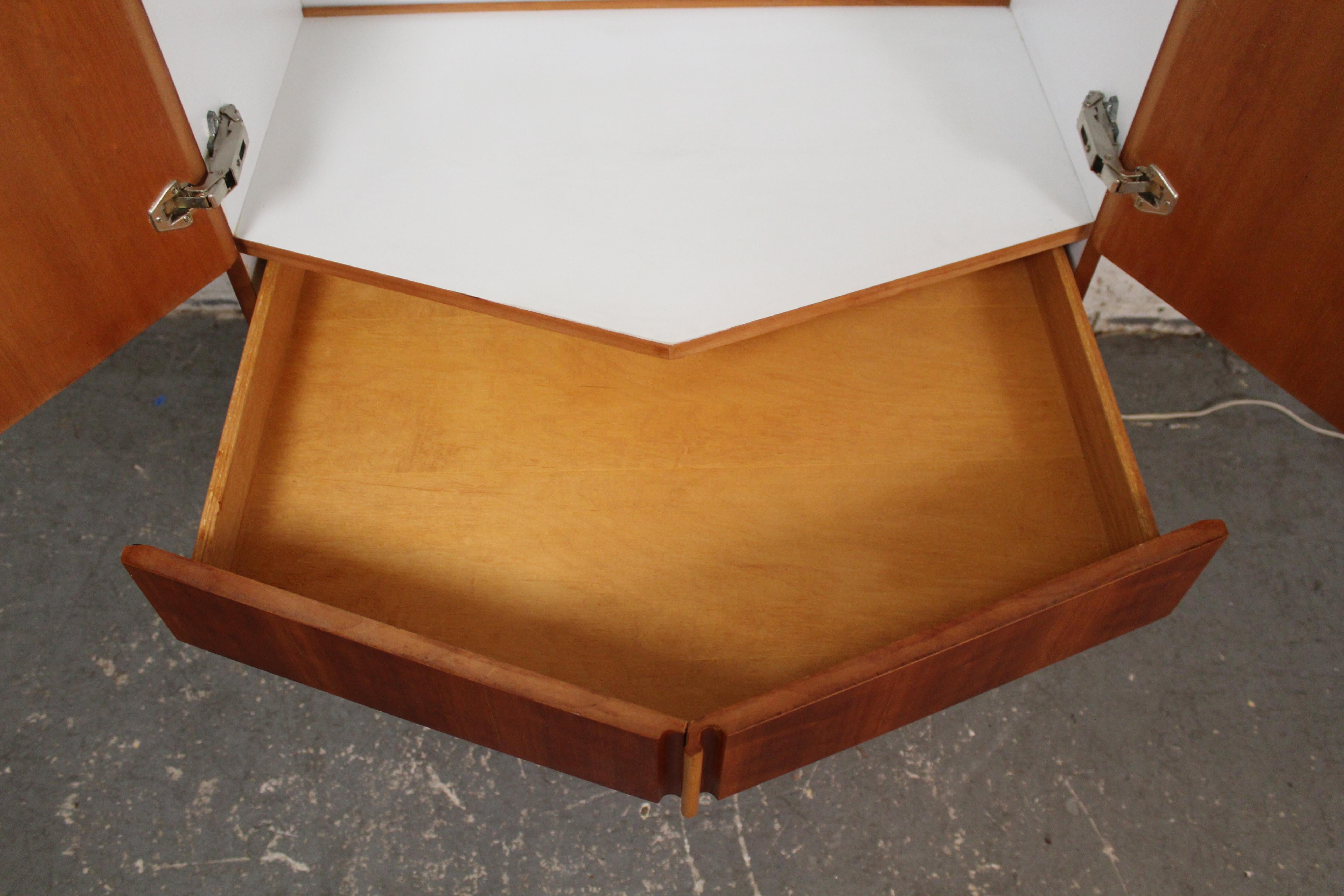 Vintage Teak Pentagonal Wine Cabinet by Dillingham For Sale 4